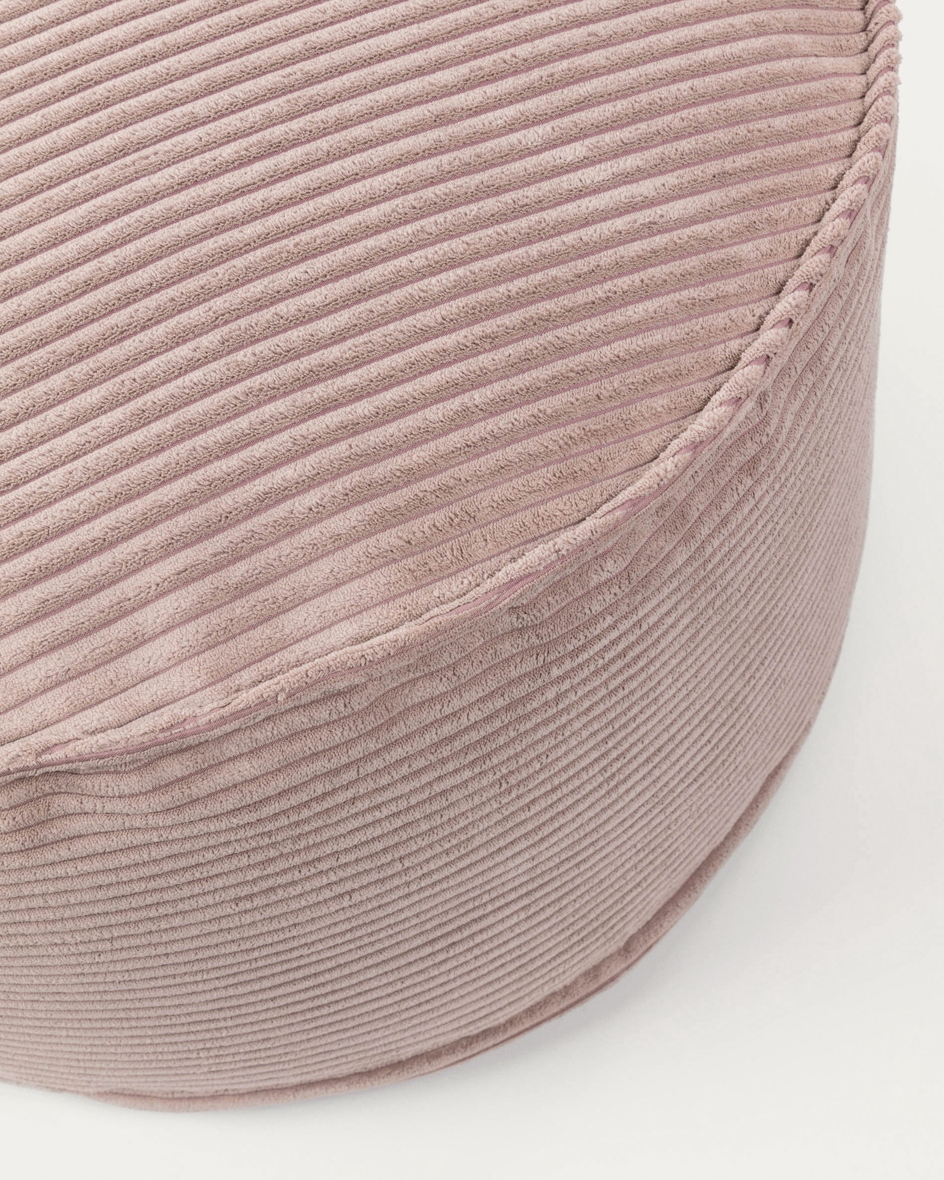Wilma großer Pouf breiter Cord rosa Ø 70 cm - Image 5