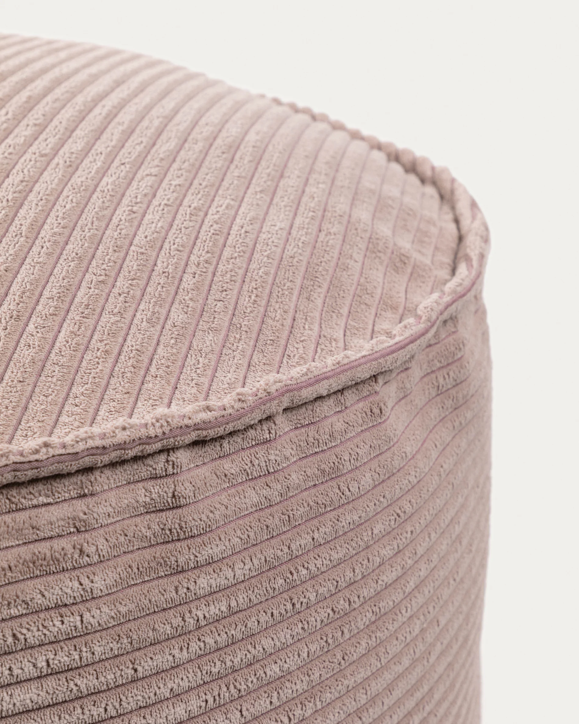 Wilma großer Pouf breiter Cord rosa Ø 70 cm - Image 6