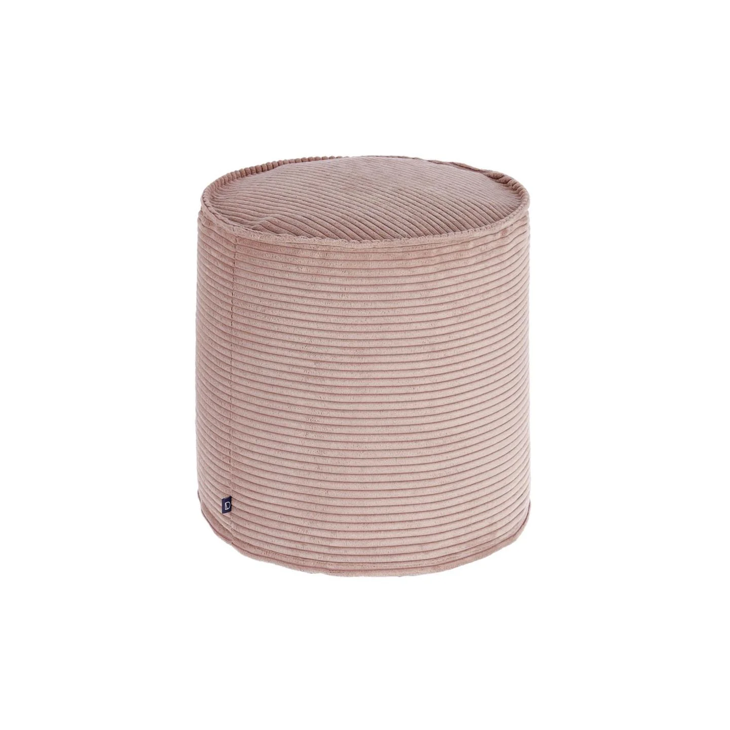 Wilma kleiner Pouf breiter Cord rosa Ø 40 cm