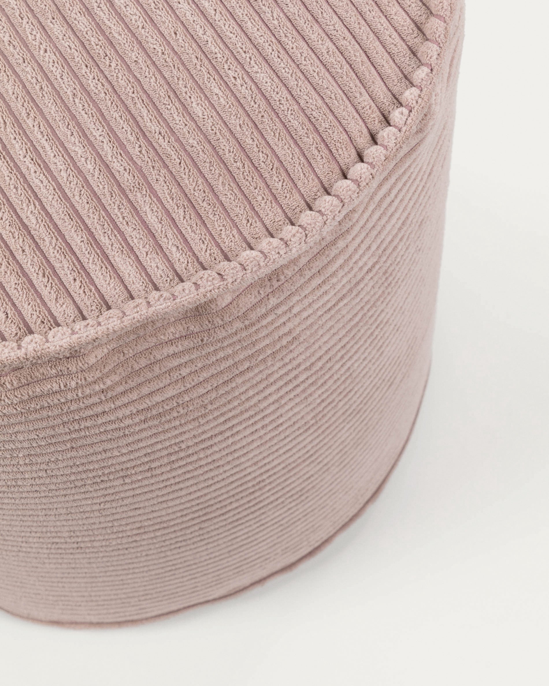 Wilma kleiner Pouf breiter Cord rosa Ø 40 cm - Image 4