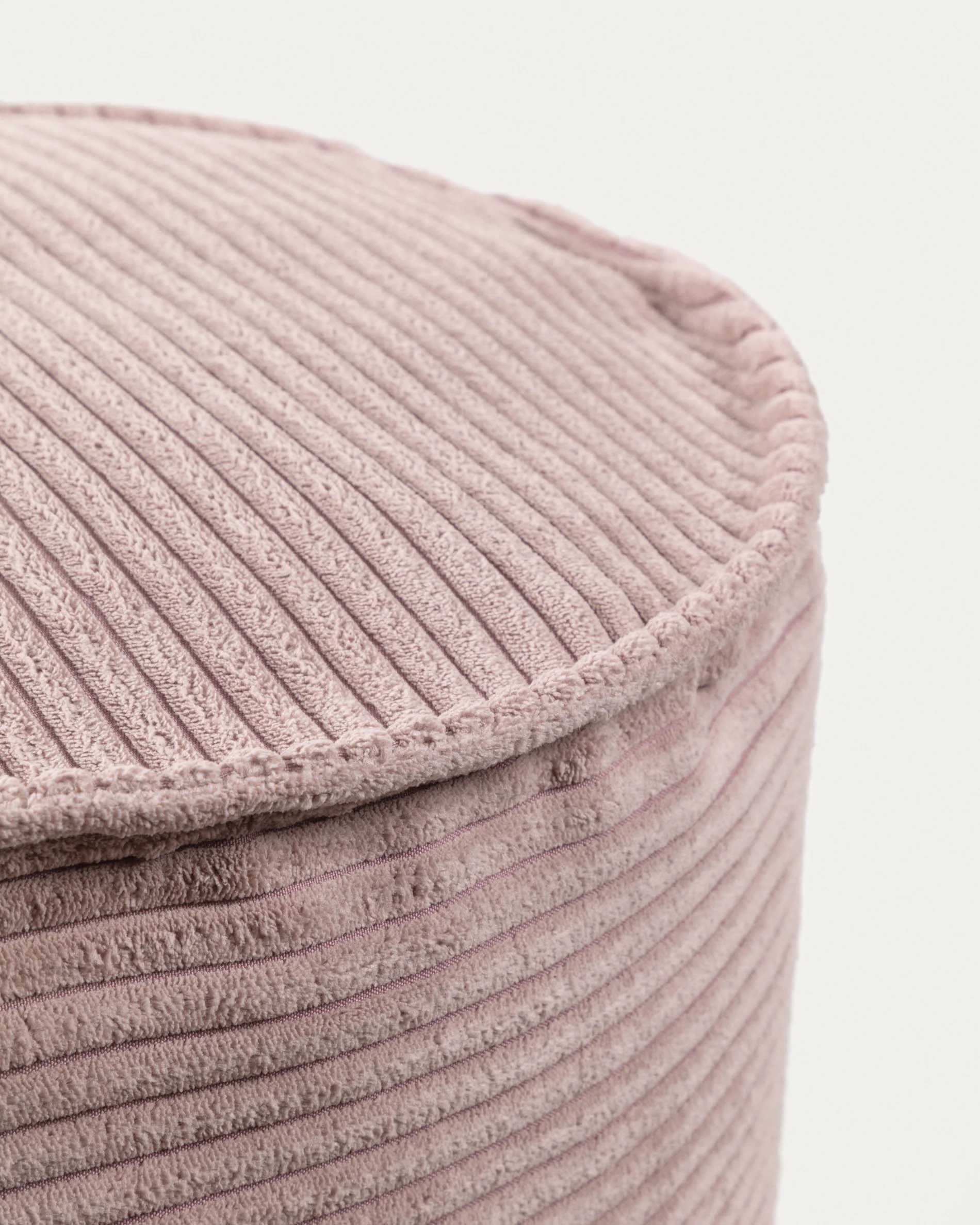 Wilma kleiner Pouf breiter Cord rosa Ø 40 cm - Image 5