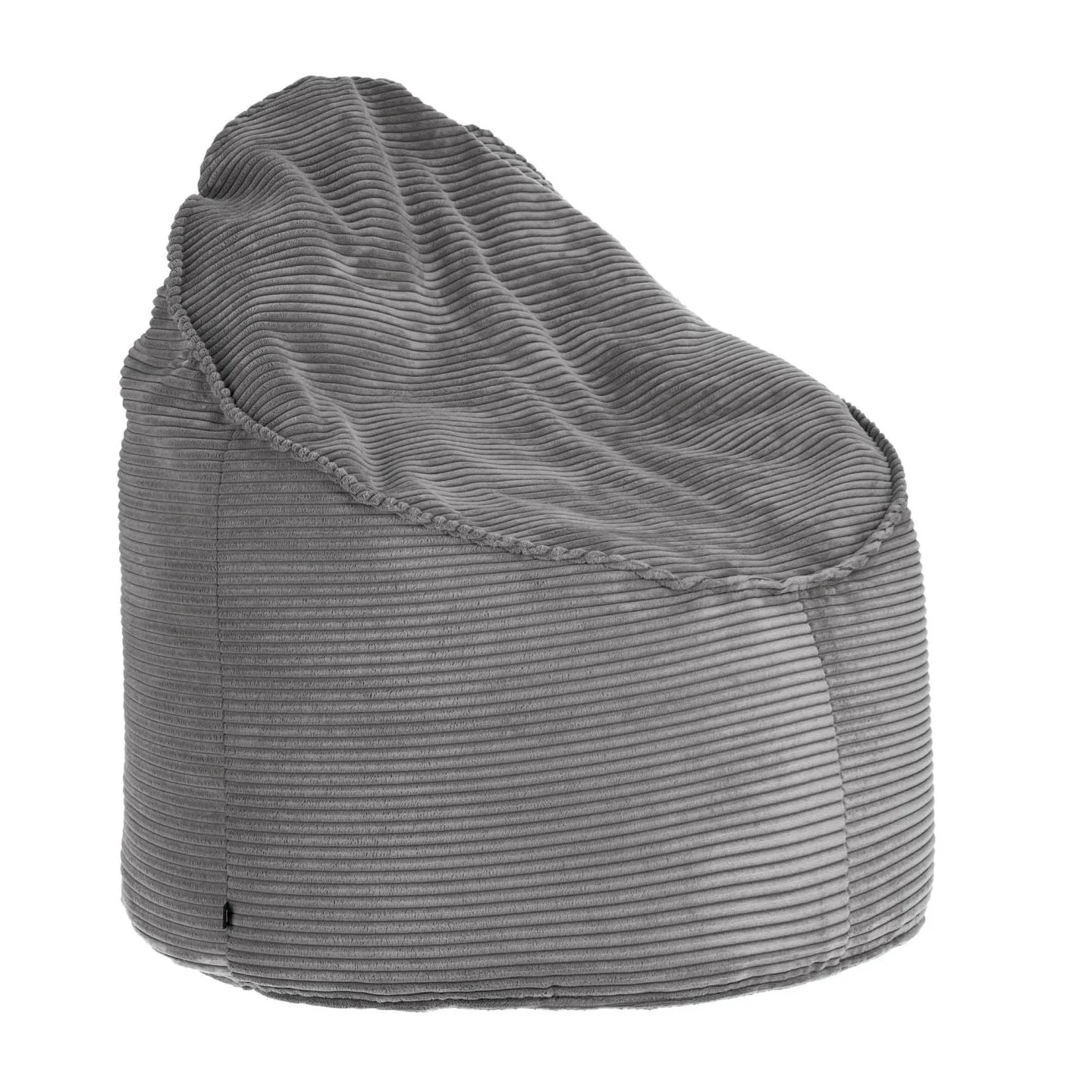 Wilma Pouf breiter Cord grau Ø 80 cm