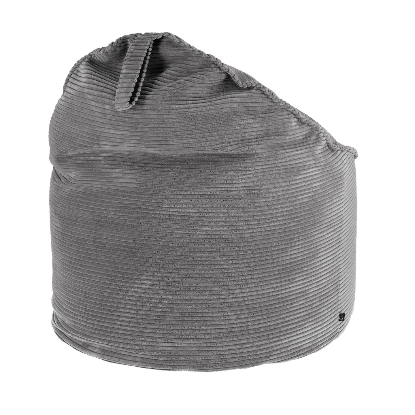 Wilma Pouf breiter Cord grau Ø 80 cm - Image 3