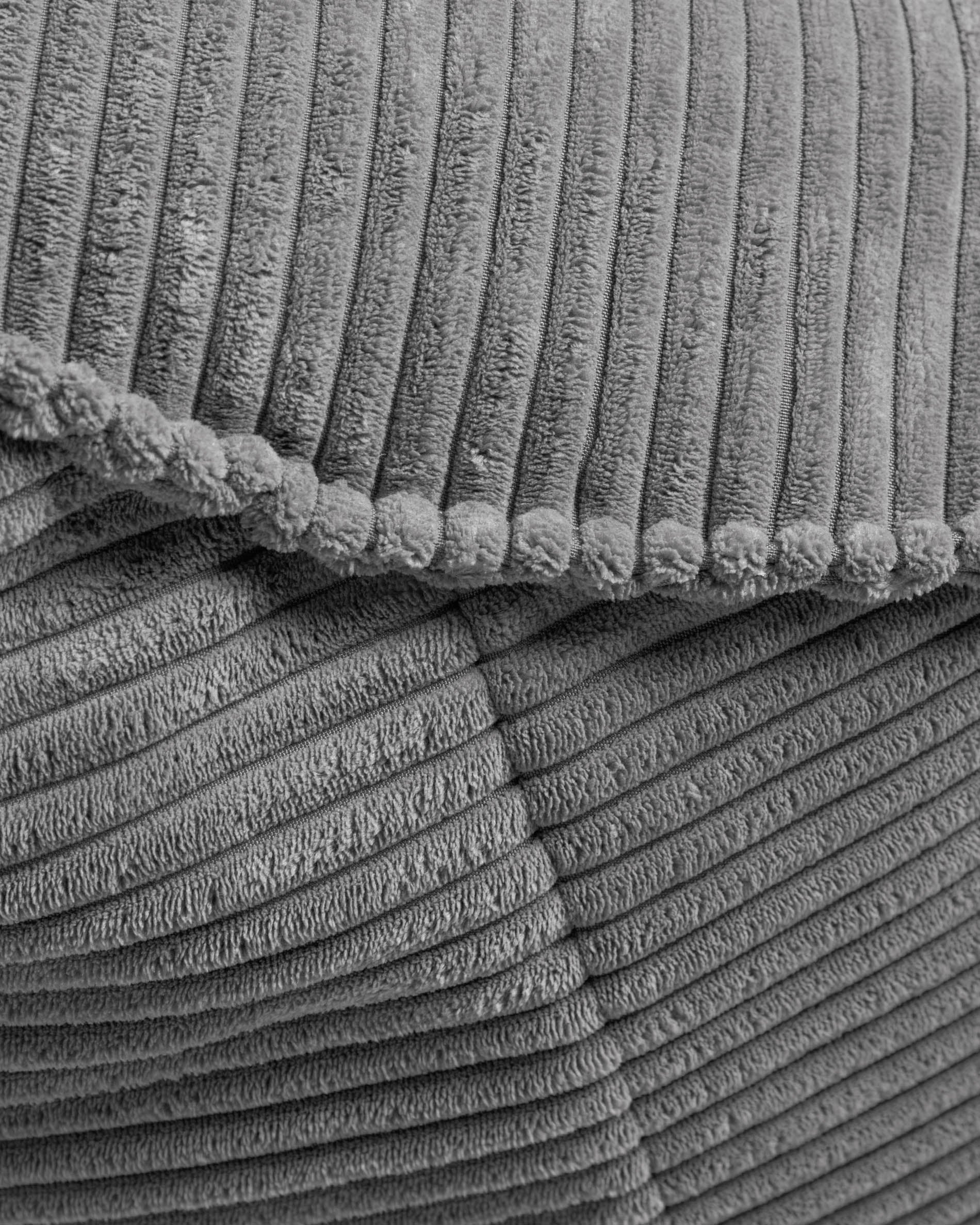 Wilma Pouf breiter Cord grau Ø 80 cm - Image 9