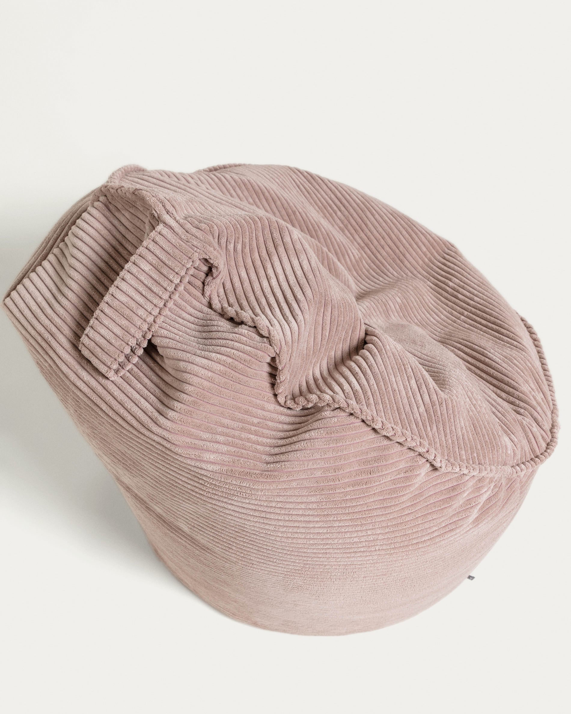 Wilma Pouf breiter Cord rosa Ø 80 cm - Image 6