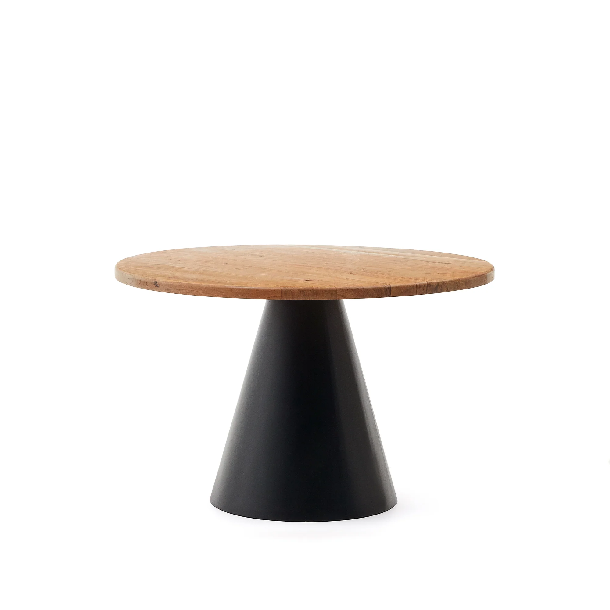Wilshire runder Tisch aus massivem Akazienholz und Stahl in Schwarz Ø 120 cm