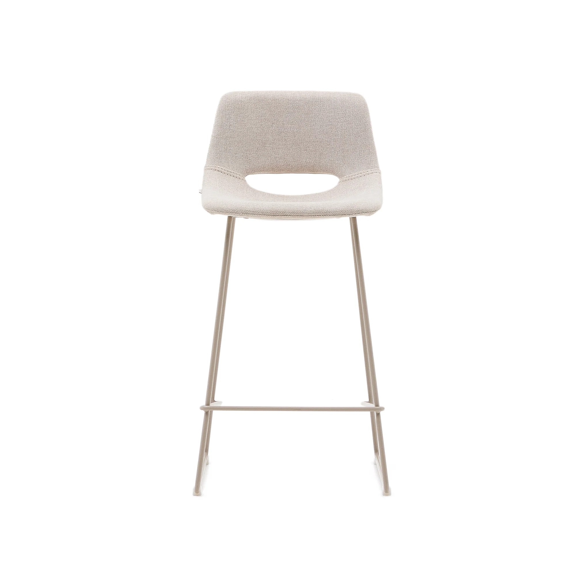 Zahara Hocker beige und Stahl mit beigem Finish 65 cm - Image 4