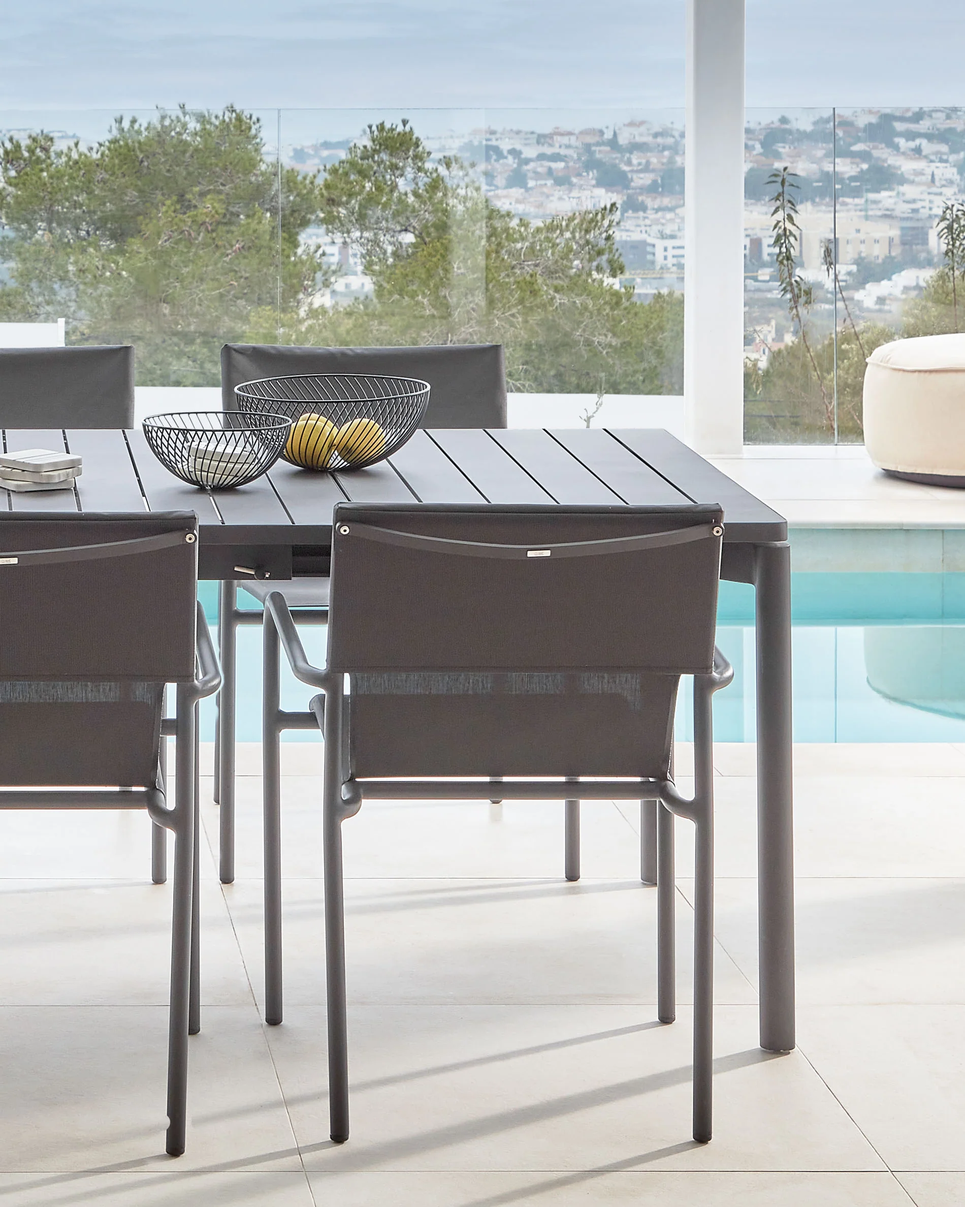 Zaltana ausziehbarer Outdoor-Tisch aus Aluminium matt dunkelgrau 180 (240) x 100 cm - Image 2