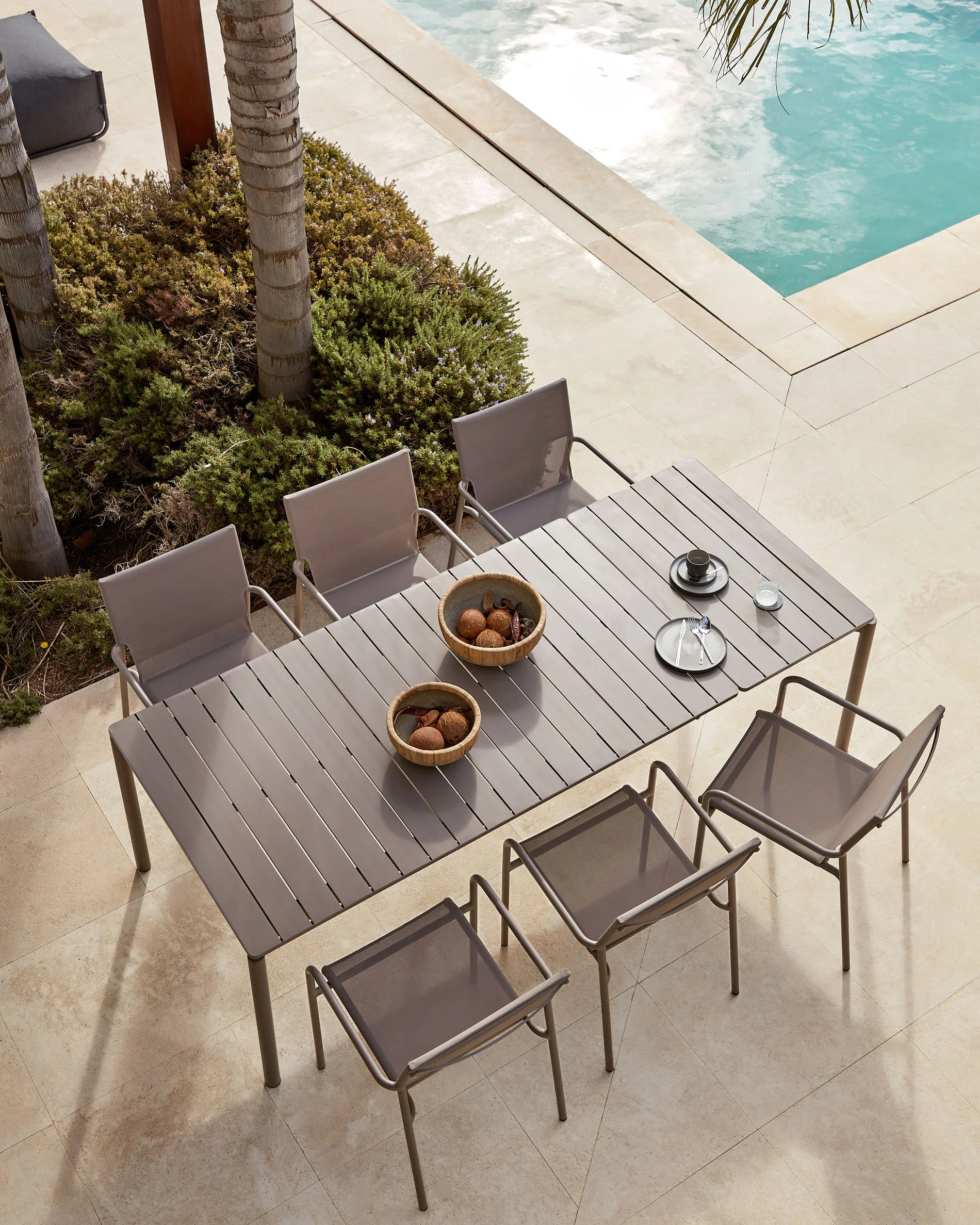 Zaltana ausziehbarer Outdoor-Tisch aus Aluminium mattbrauner 140 (200) x 90 cm - Image 3