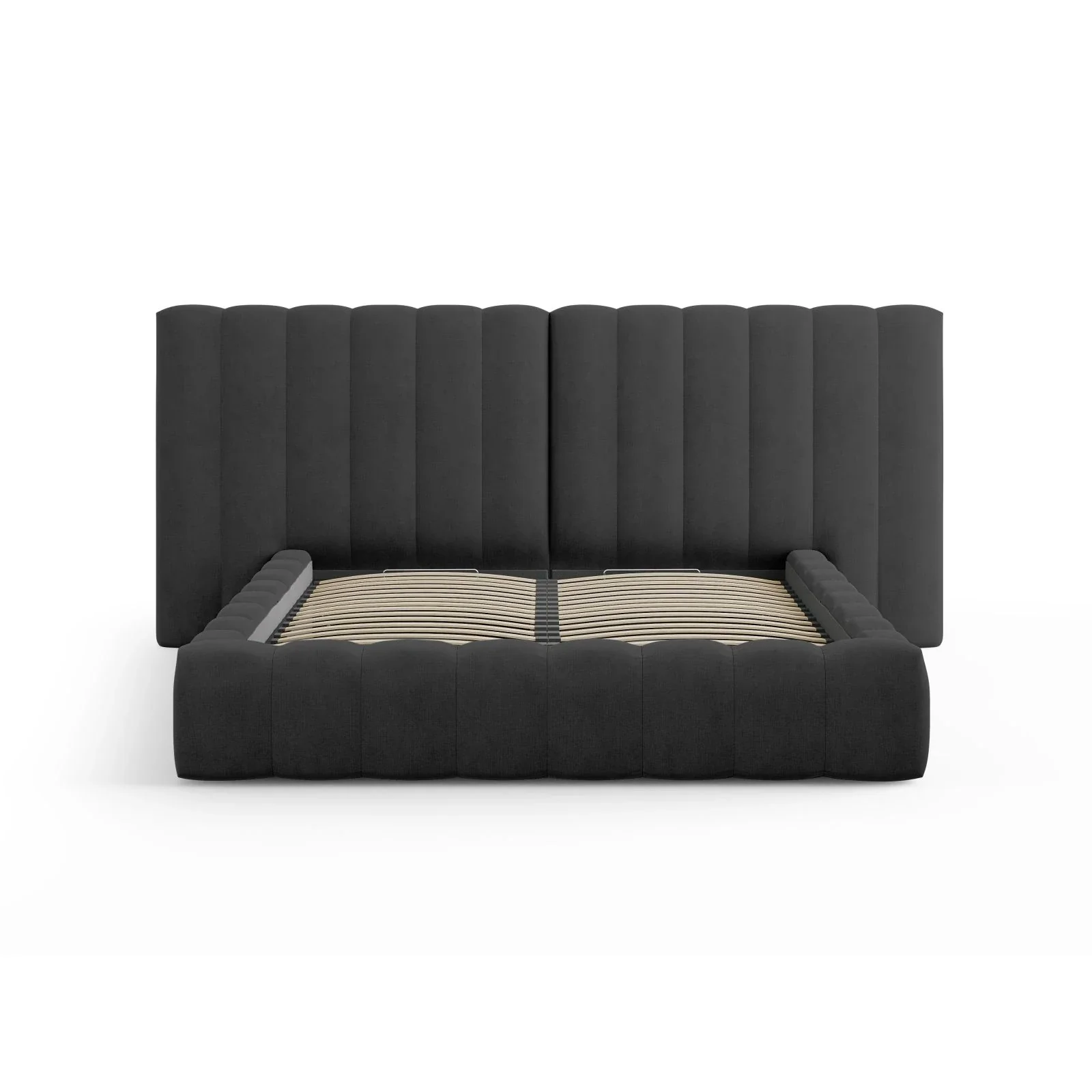 Kelp Bett mit Stauraum und Doppelkopfteil in Samt oder Strukturstoff, 160x200 cm - Image 19