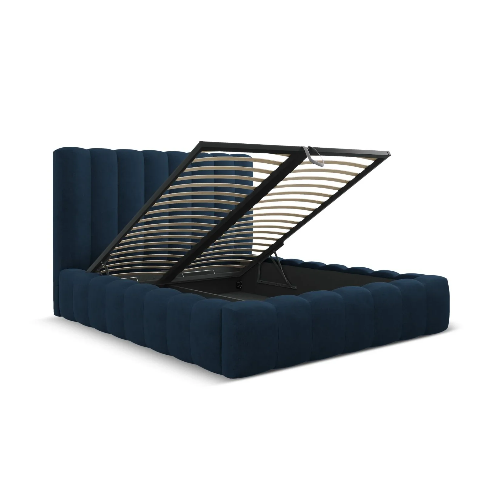 Kelp Bett mit Stauraum und Kopfteil in Samt oder Strukturstoff, 160x200 cm - Image 13