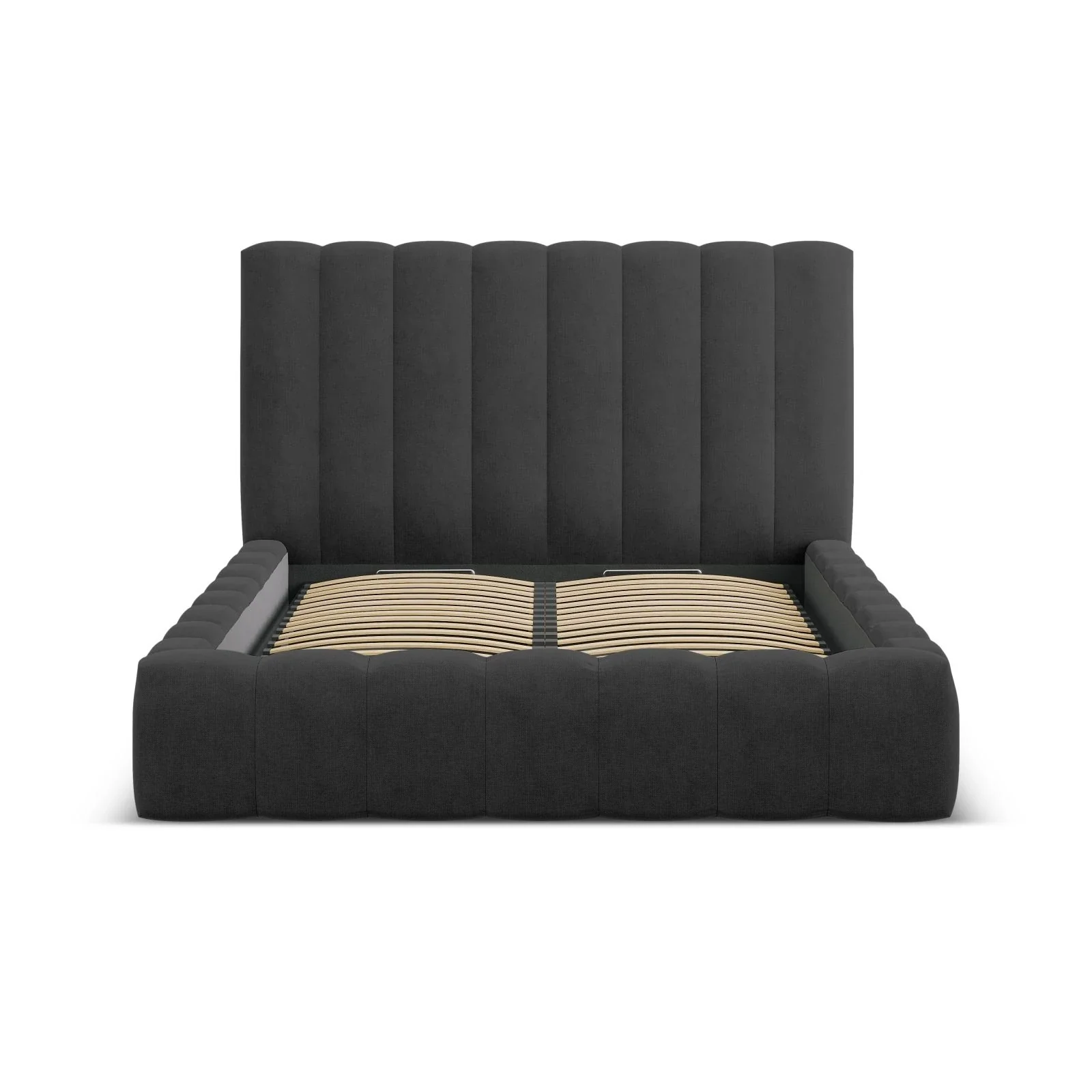 Kelp Bett mit Stauraum und Kopfteil in Samt oder Strukturstoff, 160x200 cm - Image 19