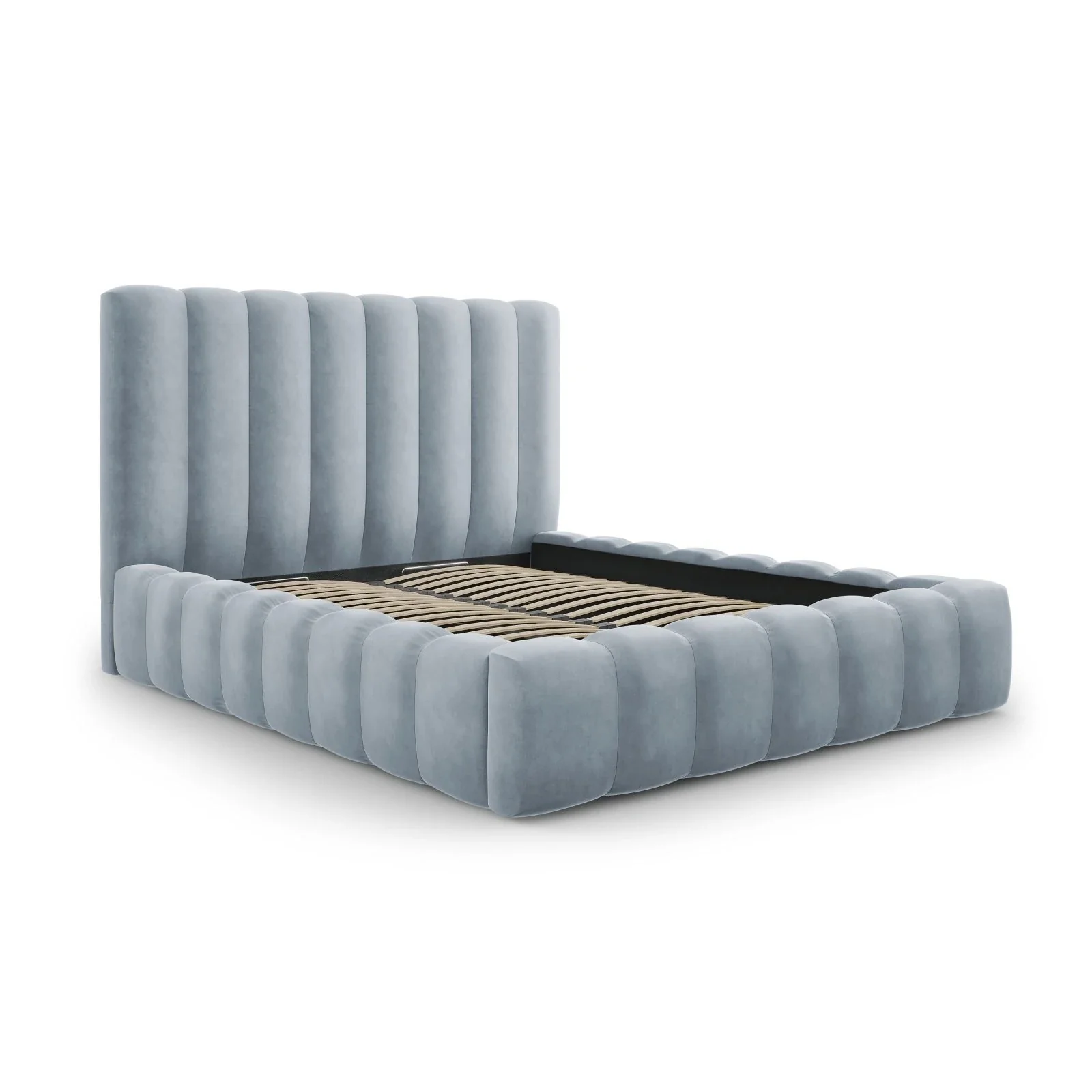 Kelp Bett mit Stauraum und Kopfteil in Samt oder Strukturstoff, 160x200 cm - Image 36