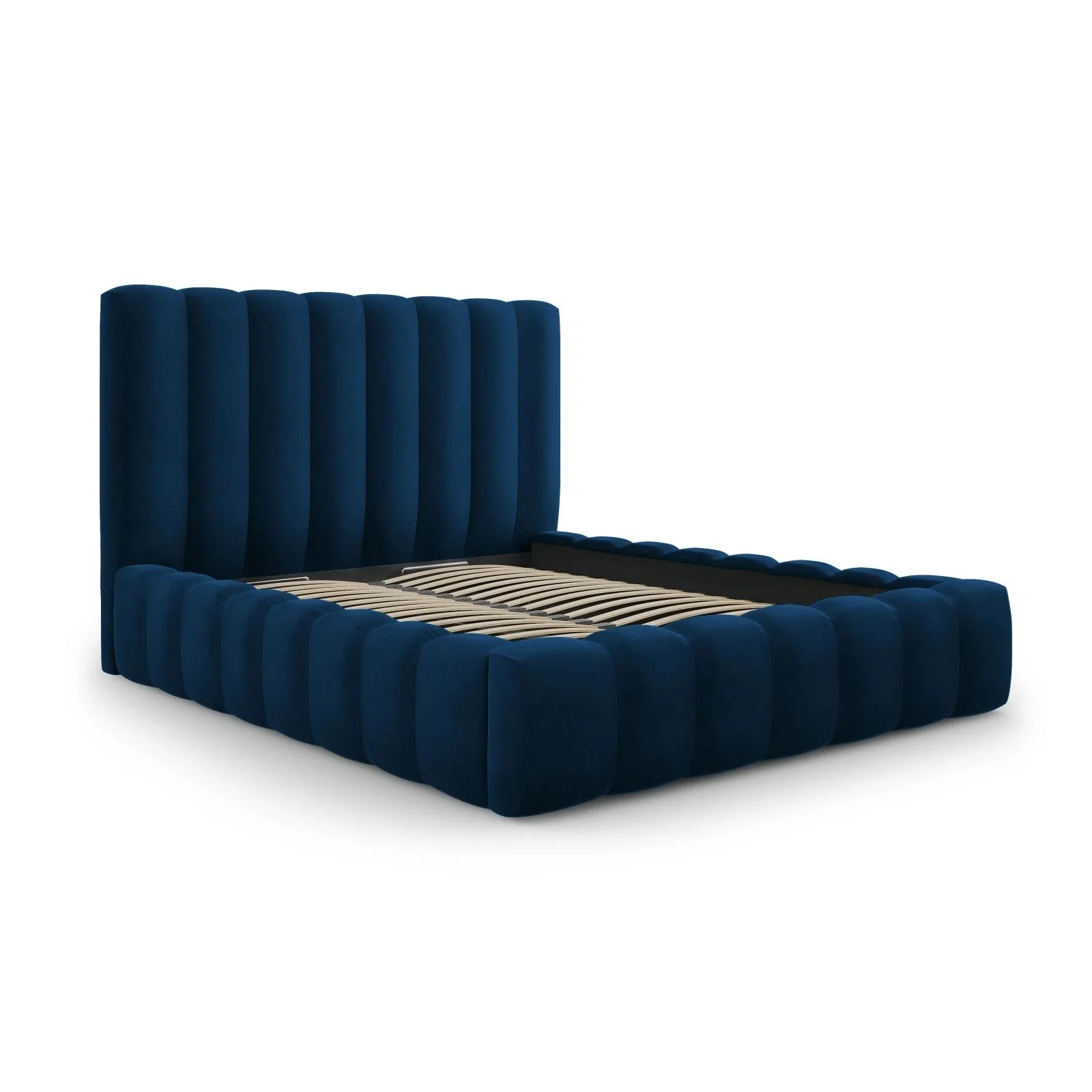 Kelp Bett mit Stauraum und Kopfteil in Samt oder Strukturstoff, 160x200 cm - Image 44
