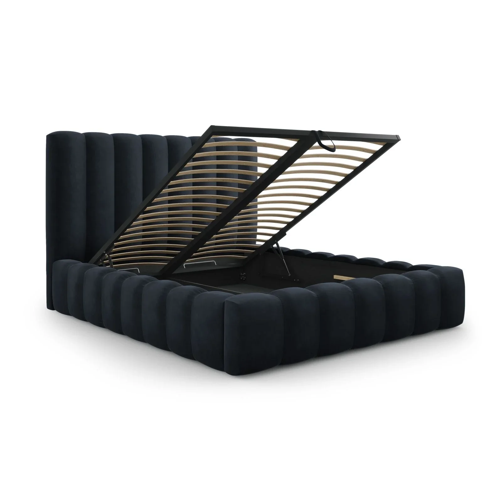Kelp Bett mit Stauraum und Kopfteil in Samt oder Strukturstoff, 160x200 cm - Image 53