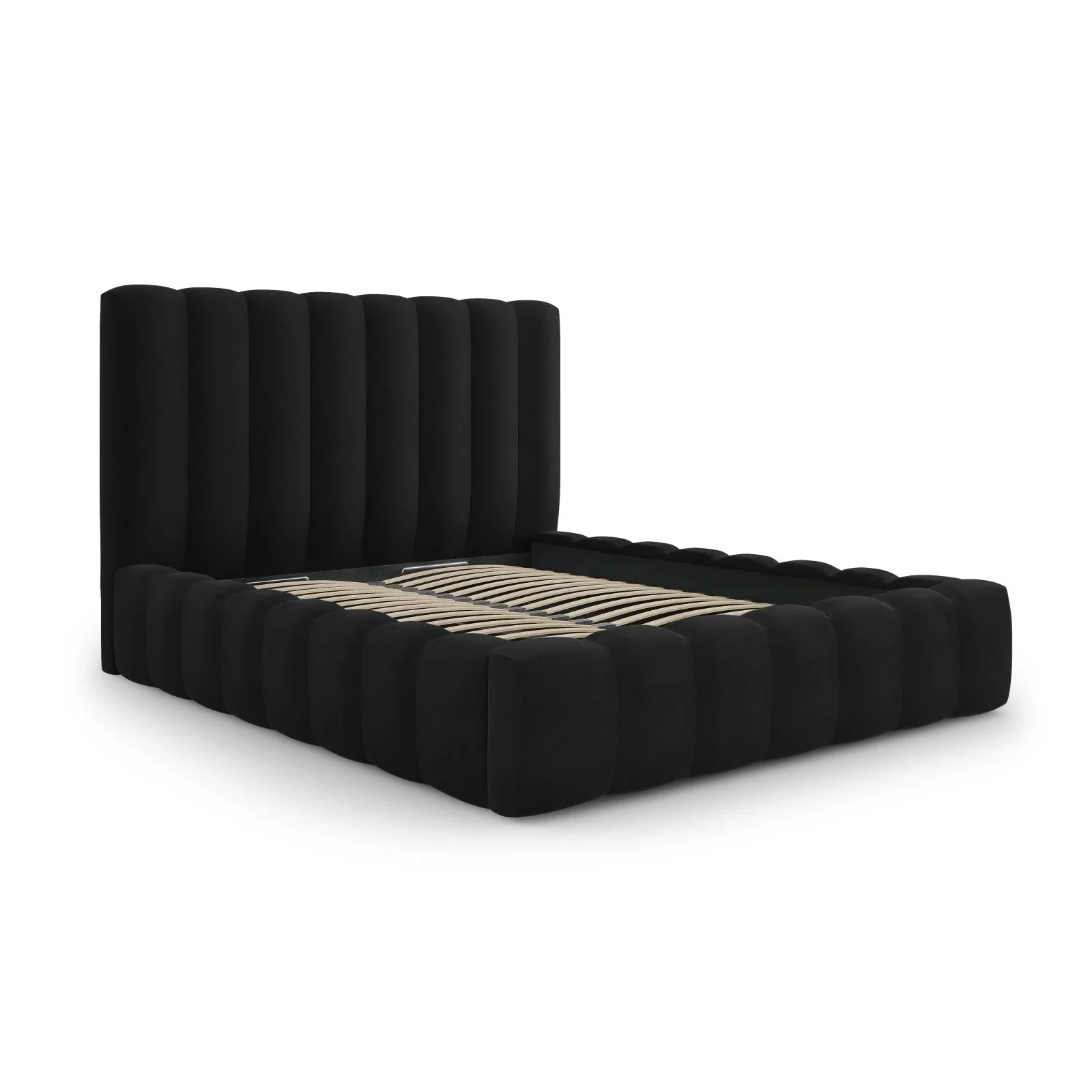 Kelp Bett mit Stauraum und Kopfteil in Samt oder Strukturstoff, 160x200 cm - Image 77