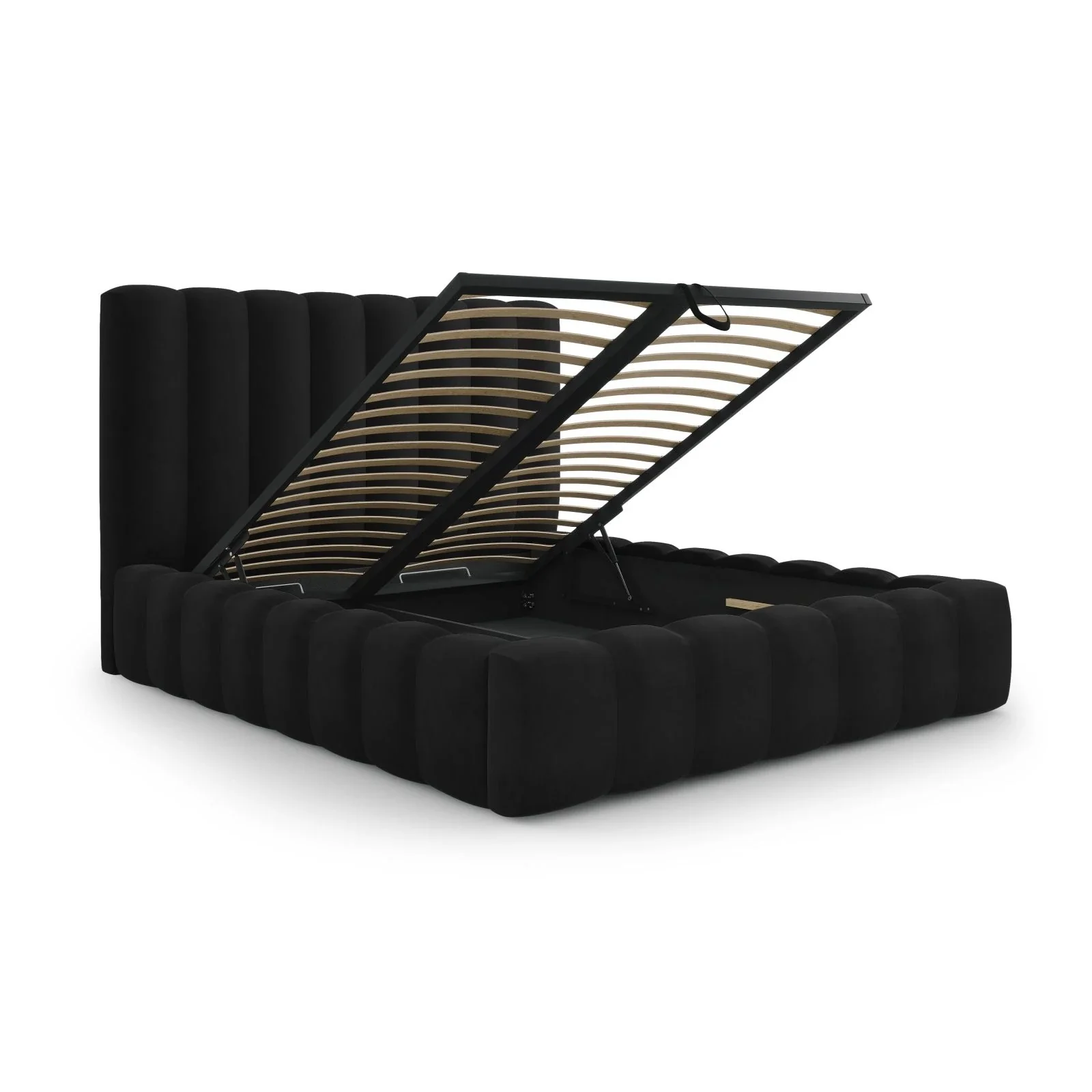 Kelp Bett mit Stauraum und Kopfteil in Samt oder Strukturstoff, 160x200 cm - Image 78