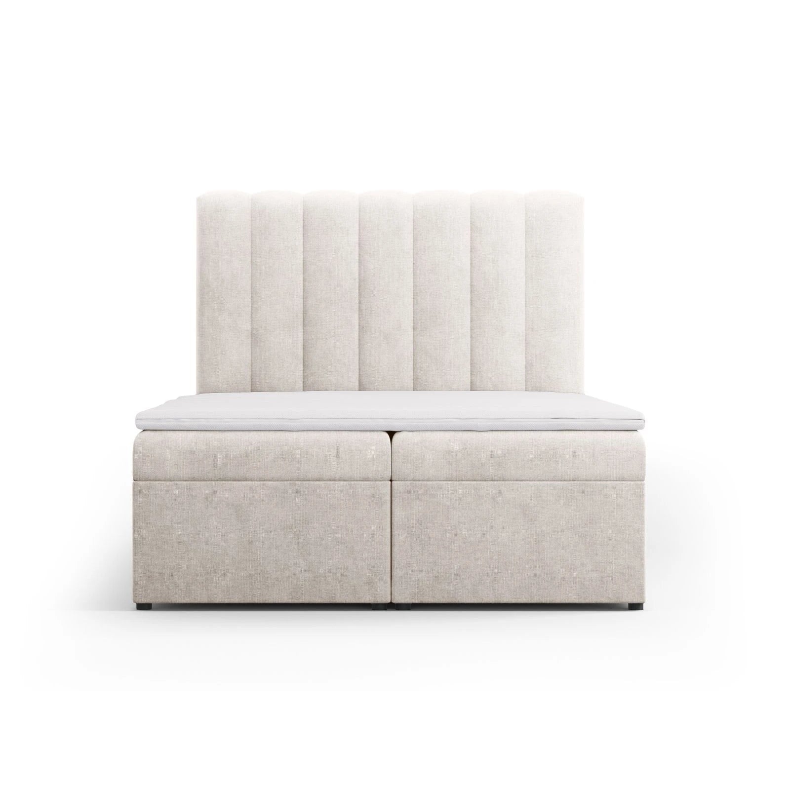 Kelp Boxspringbett mit Stauraum und Kopfteil in Samt oder Strukturstoff, 140x200 cm - Image 2