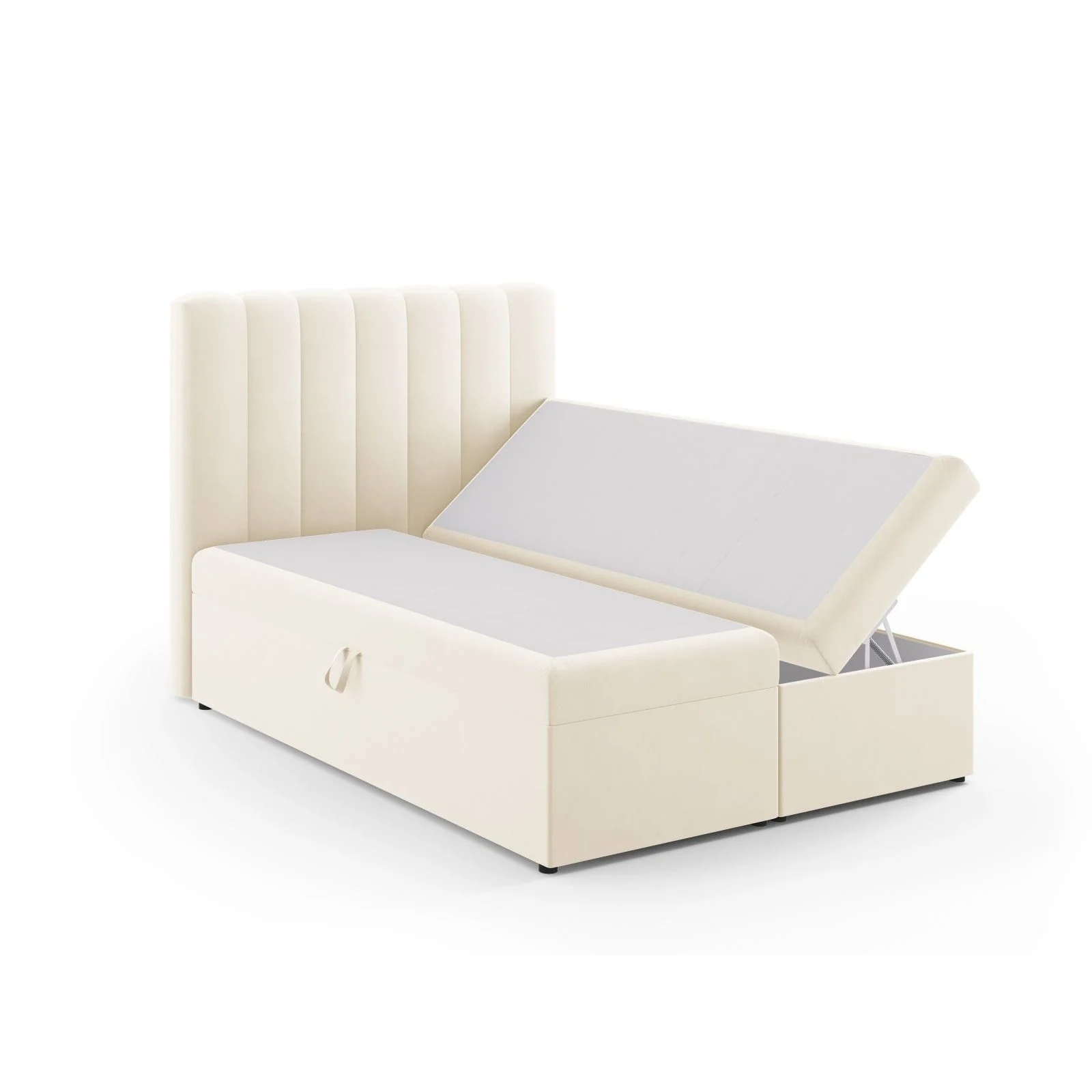 Kelp Boxspringbett mit Stauraum und Kopfteil in Samt oder Strukturstoff, 140x200 cm - Image 33