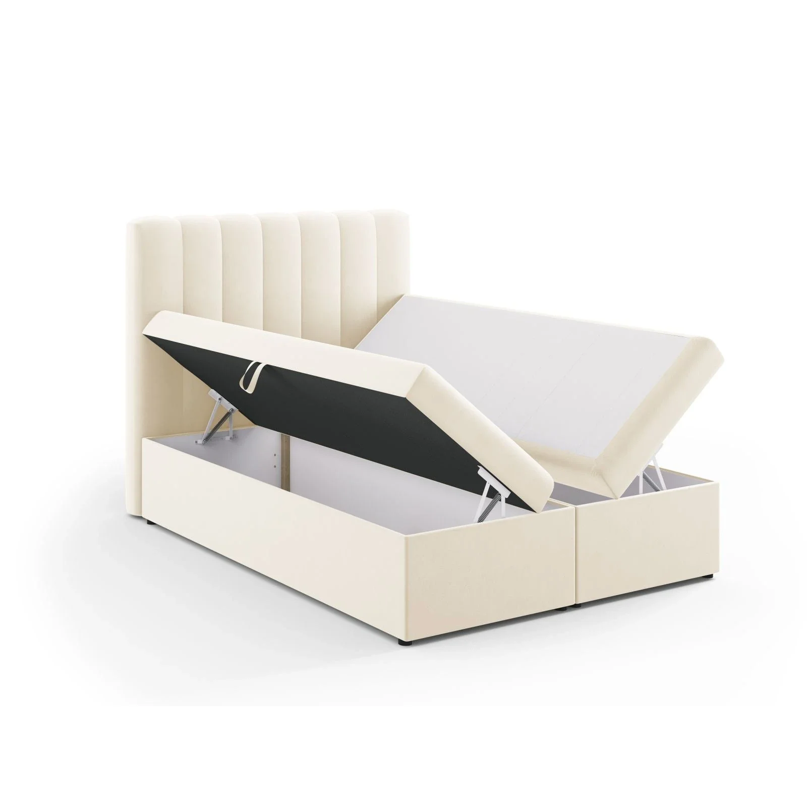 Kelp Boxspringbett mit Stauraum und Kopfteil in Samt oder Strukturstoff, 140x200 cm - Image 34