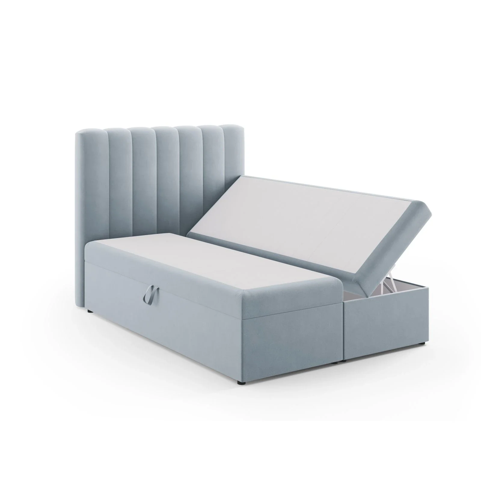 Kelp Boxspringbett mit Stauraum und Kopfteil in Samt oder Strukturstoff, 140x200 cm - Image 39