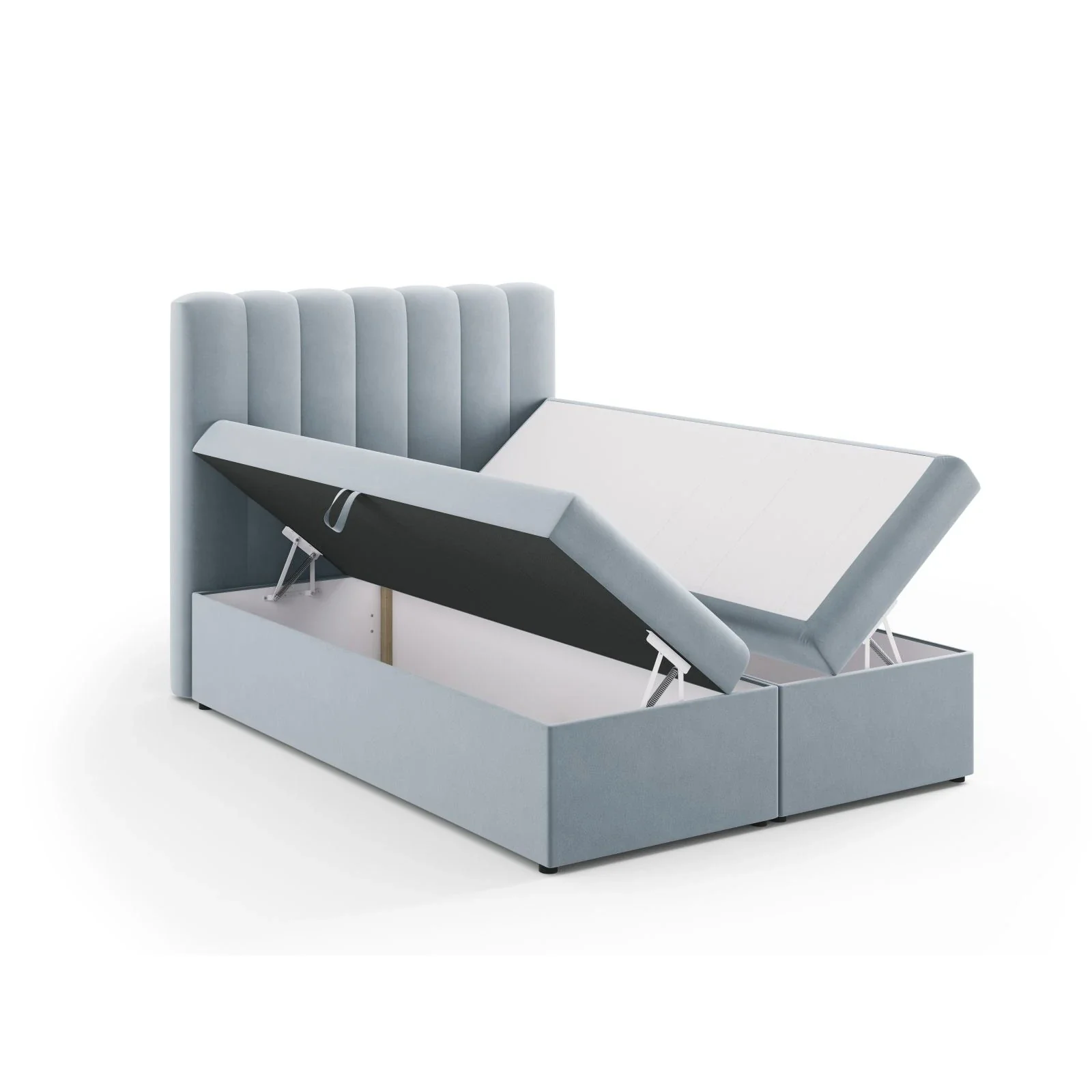 Kelp Boxspringbett mit Stauraum und Kopfteil in Samt oder Strukturstoff, 140x200 cm - Image 40