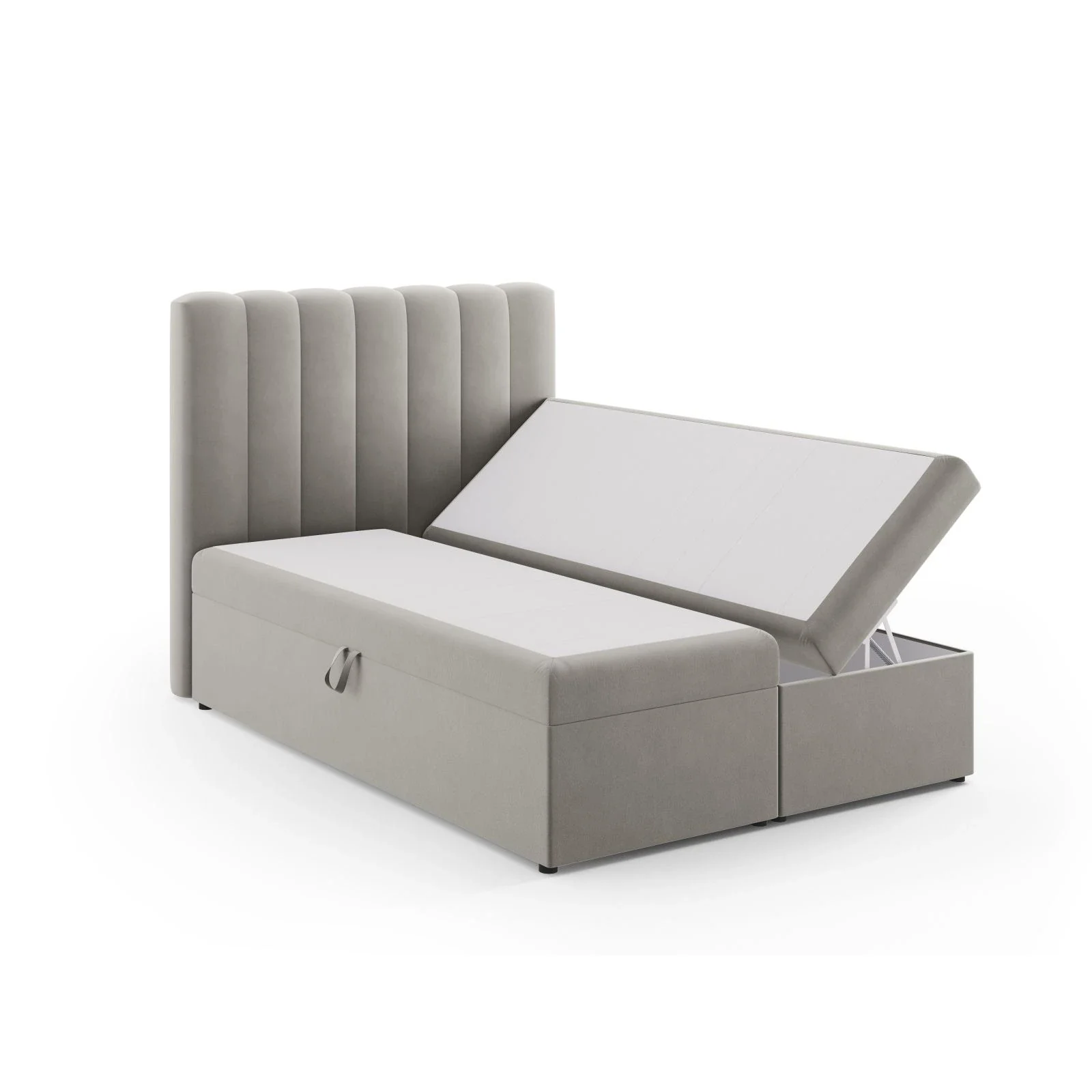 Kelp Boxspringbett mit Stauraum und Kopfteil in Samt oder Strukturstoff, 140x200 cm - Image 57