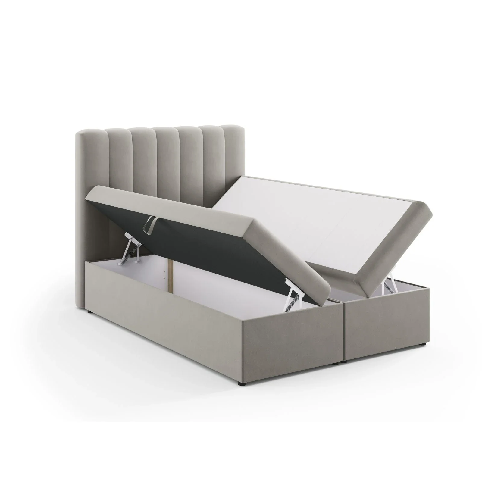 Kelp Boxspringbett mit Stauraum und Kopfteil in Samt oder Strukturstoff, 140x200 cm - Image 58