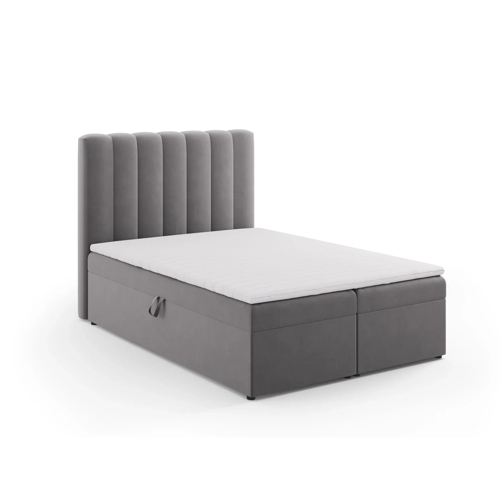 Kelp Boxspringbett mit Stauraum und Kopfteil in Samt oder Strukturstoff, 140x200 cm - Image 61