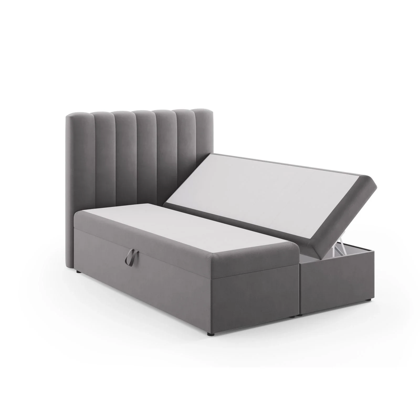 Kelp Boxspringbett mit Stauraum und Kopfteil in Samt oder Strukturstoff, 140x200 cm - Image 63