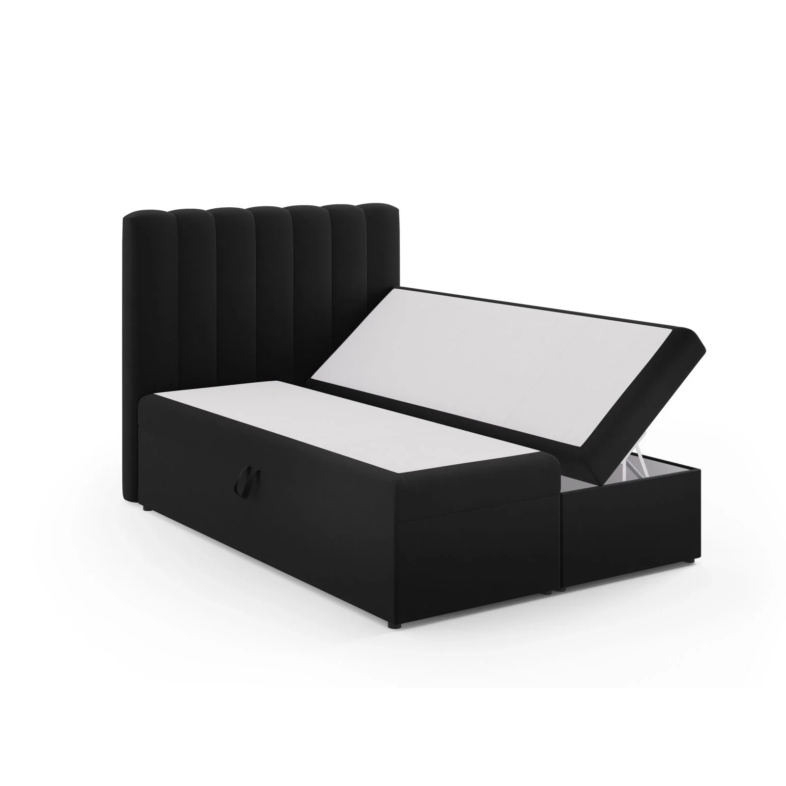 Kelp Boxspringbett mit Stauraum und Kopfteil in Samt oder Strukturstoff, 140x200 cm - Image 69