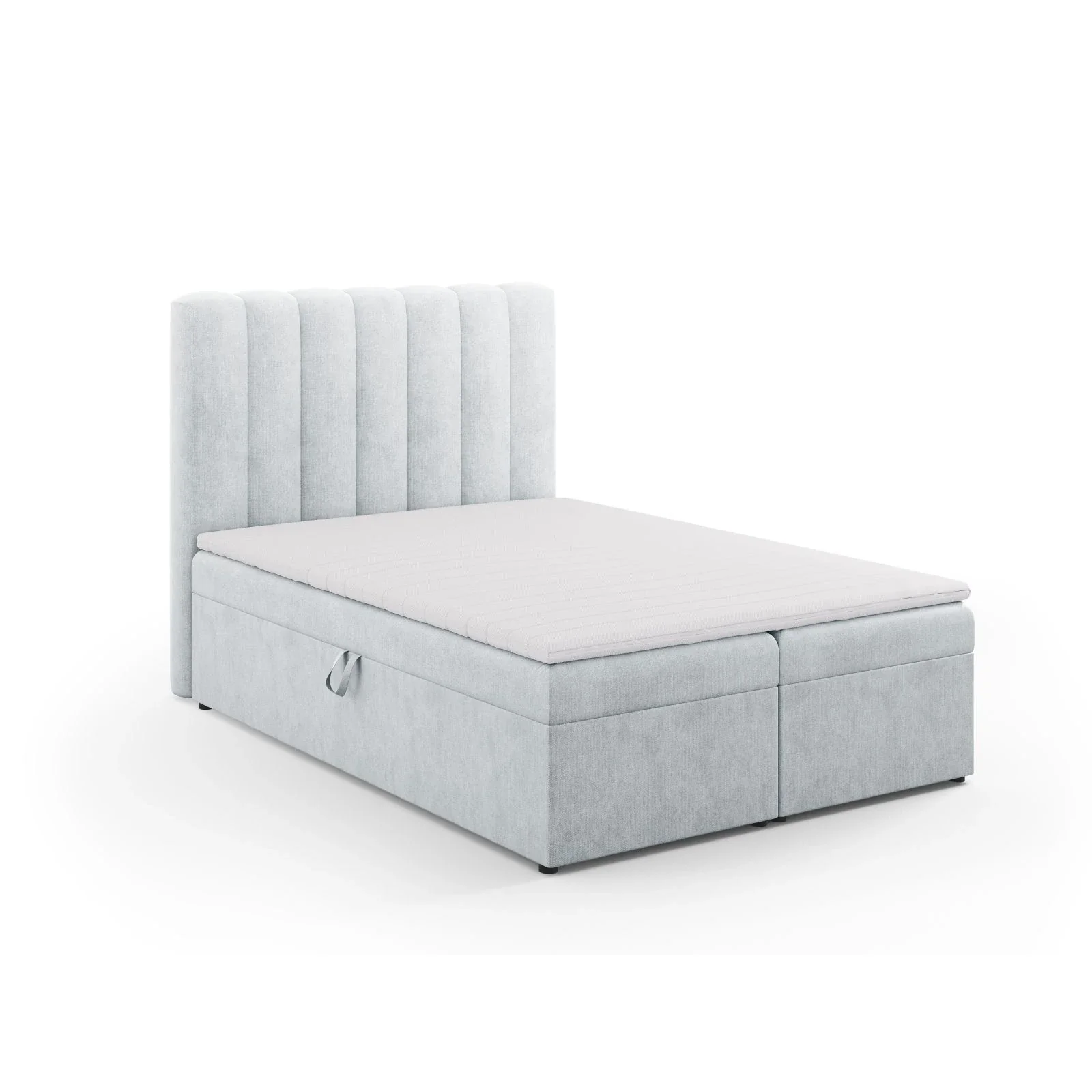 Kelp Boxspringbett mit Stauraum und Kopfteil in Samt oder Strukturstoff, 140x200 cm - Image 7