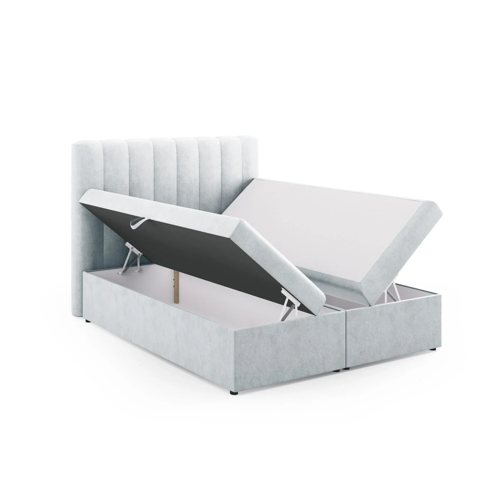 Kelp Boxspringbett mit Stauraum und Kopfteil in Samt oder Strukturstoff, 160x200 cm - Image 10