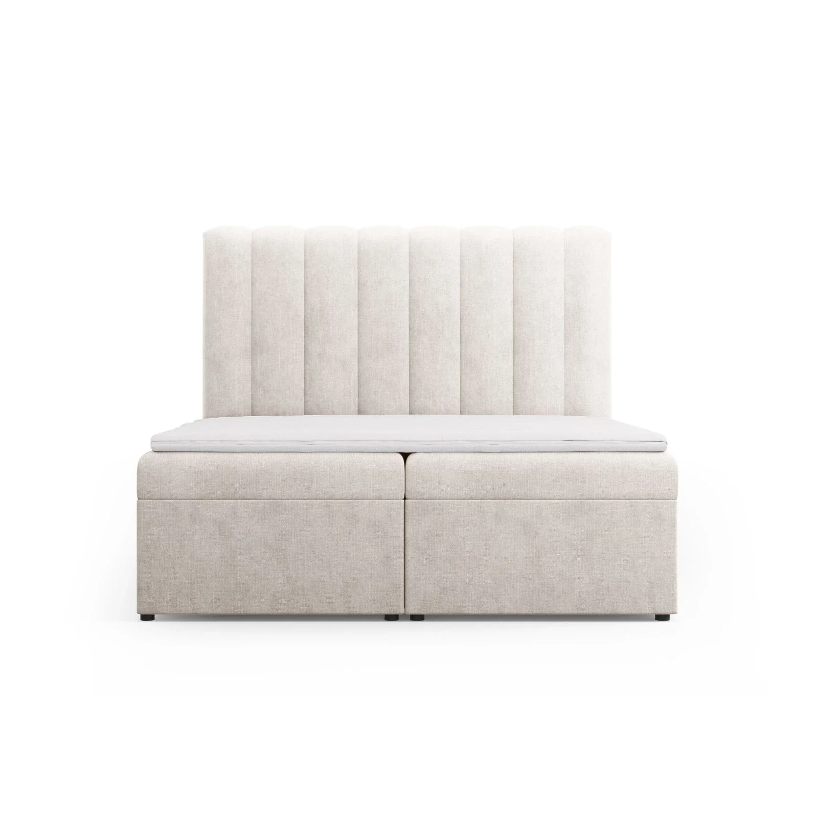 Kelp Boxspringbett mit Stauraum und Kopfteil in Samt oder Strukturstoff, 160x200 cm - Image 2