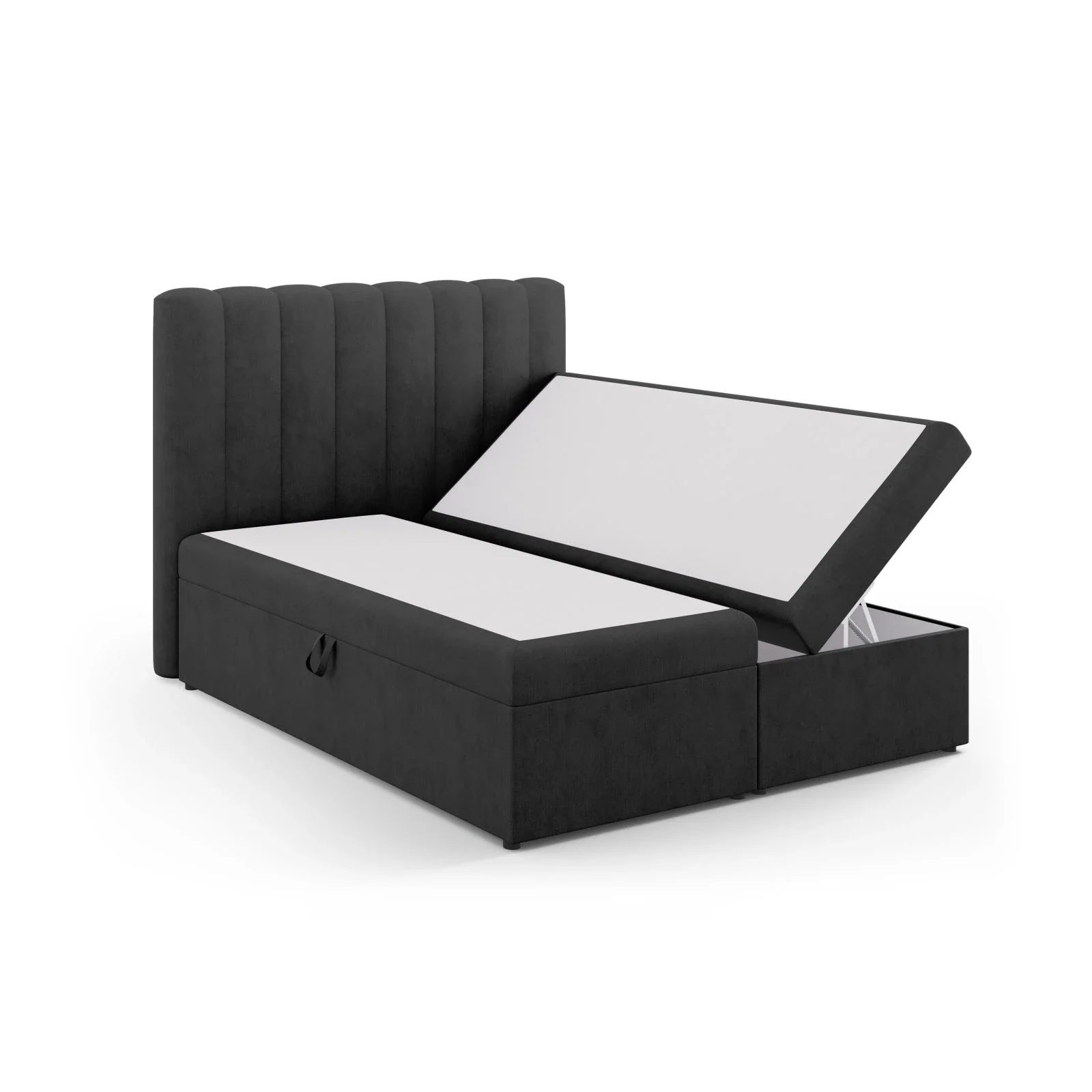 Kelp Boxspringbett mit Stauraum und Kopfteil in Samt oder Strukturstoff, 160x200 cm - Image 21