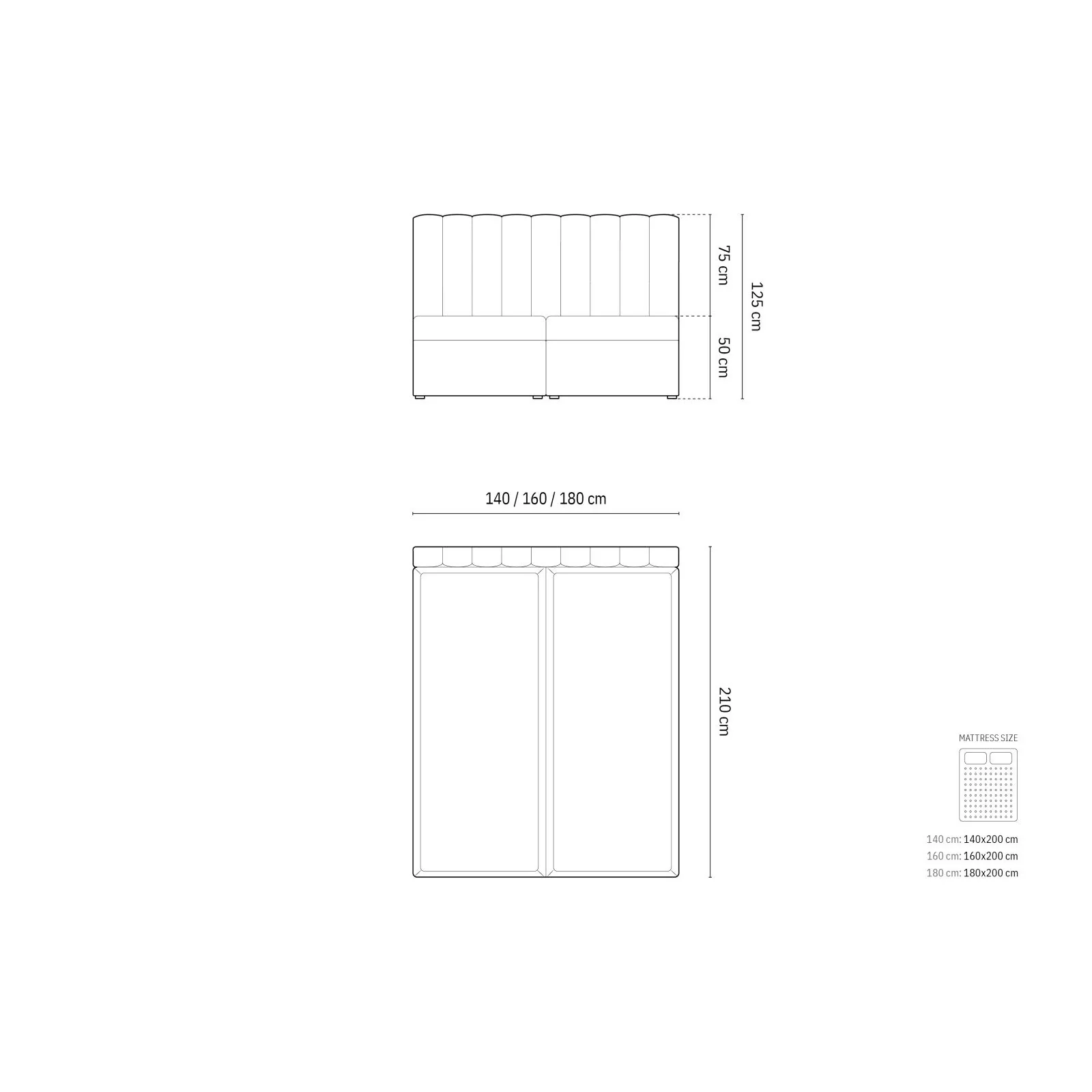 Kelp Boxspringbett mit Stauraum und Kopfteil in Samt oder Strukturstoff, 160x200 cm - Image 36