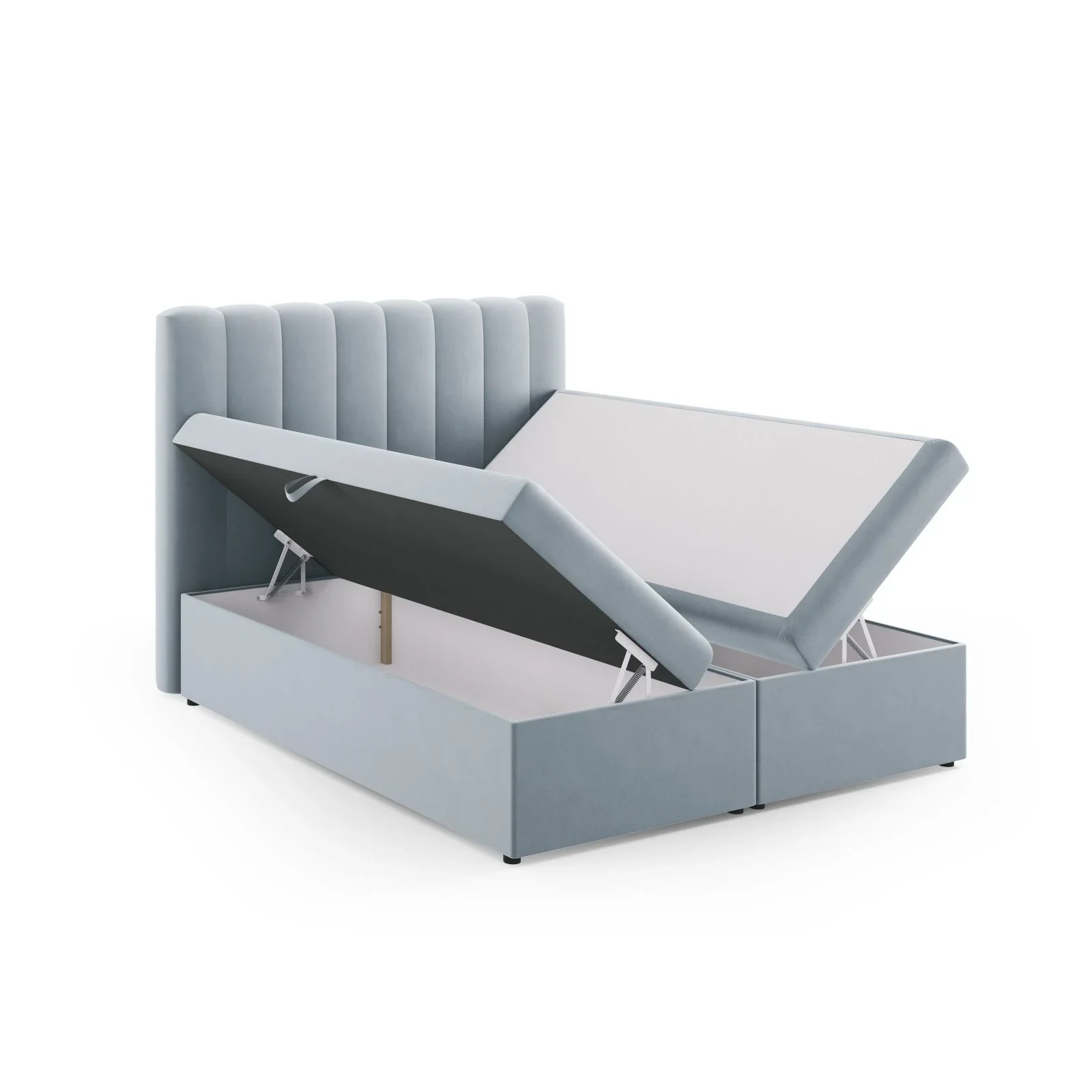Kelp Boxspringbett mit Stauraum und Kopfteil in Samt oder Strukturstoff, 160x200 cm - Image 40