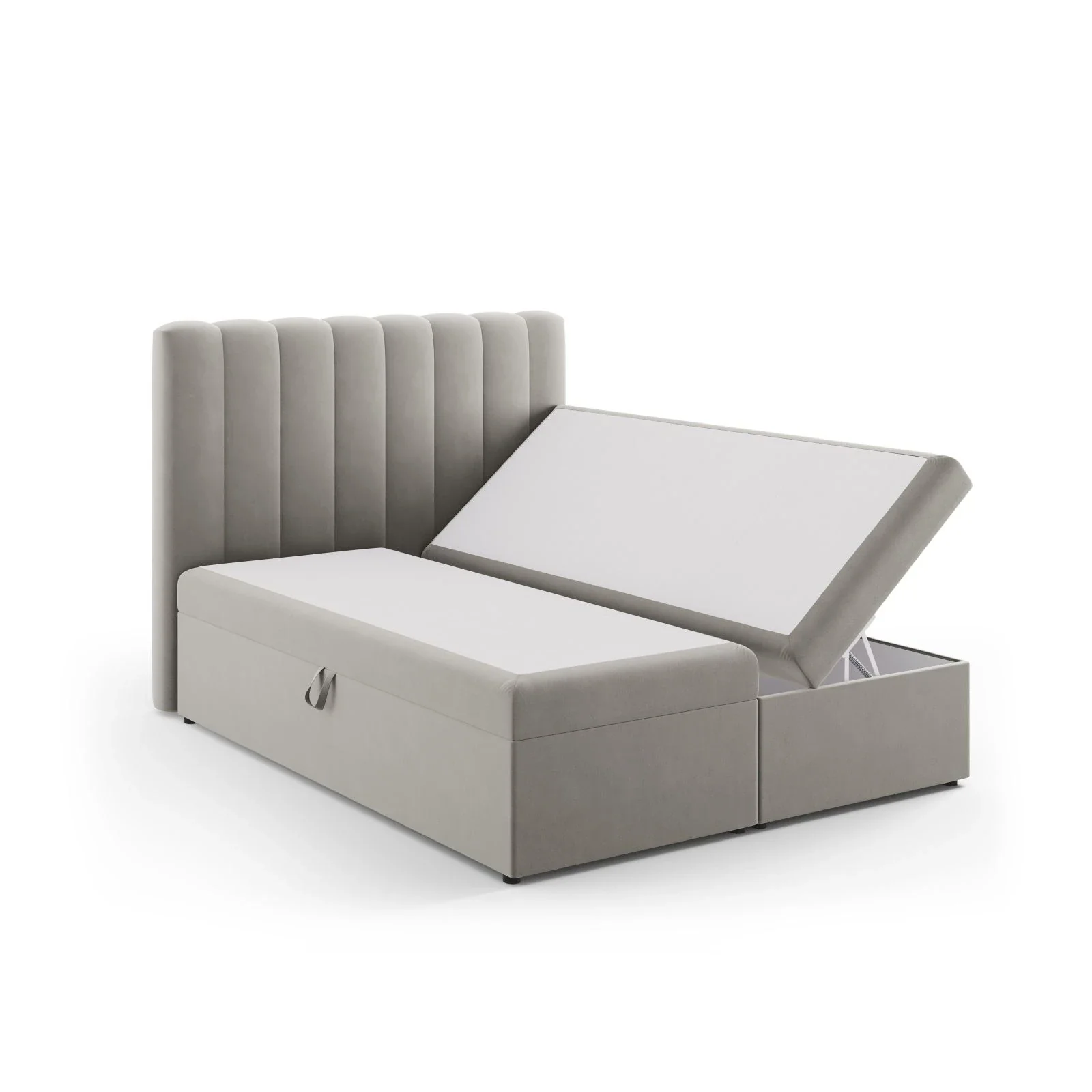 Kelp Boxspringbett mit Stauraum und Kopfteil in Samt oder Strukturstoff, 160x200 cm - Image 57