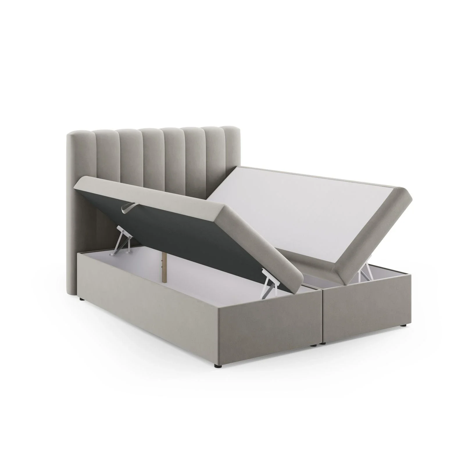 Kelp Boxspringbett mit Stauraum und Kopfteil in Samt oder Strukturstoff, 160x200 cm - Image 58