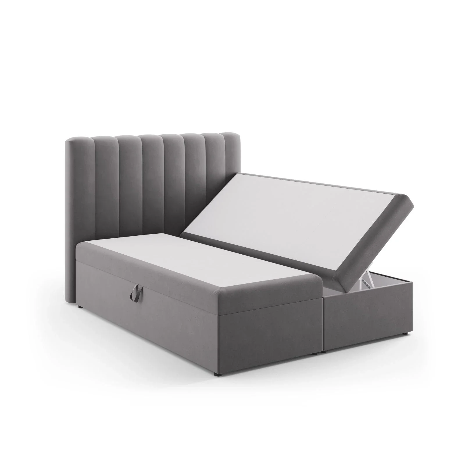 Kelp Boxspringbett mit Stauraum und Kopfteil in Samt oder Strukturstoff, 160x200 cm - Image 63