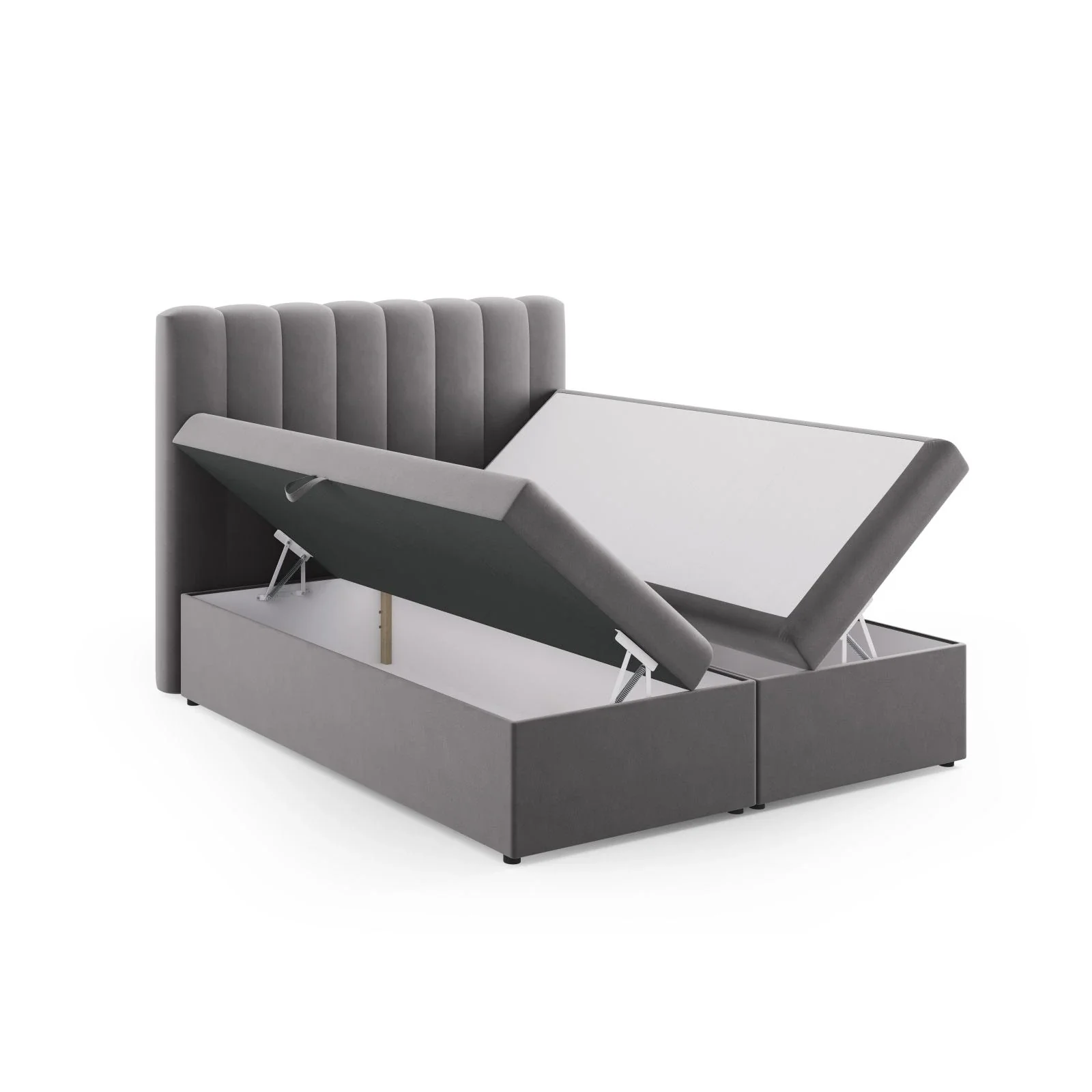 Kelp Boxspringbett mit Stauraum und Kopfteil in Samt oder Strukturstoff, 160x200 cm - Image 64