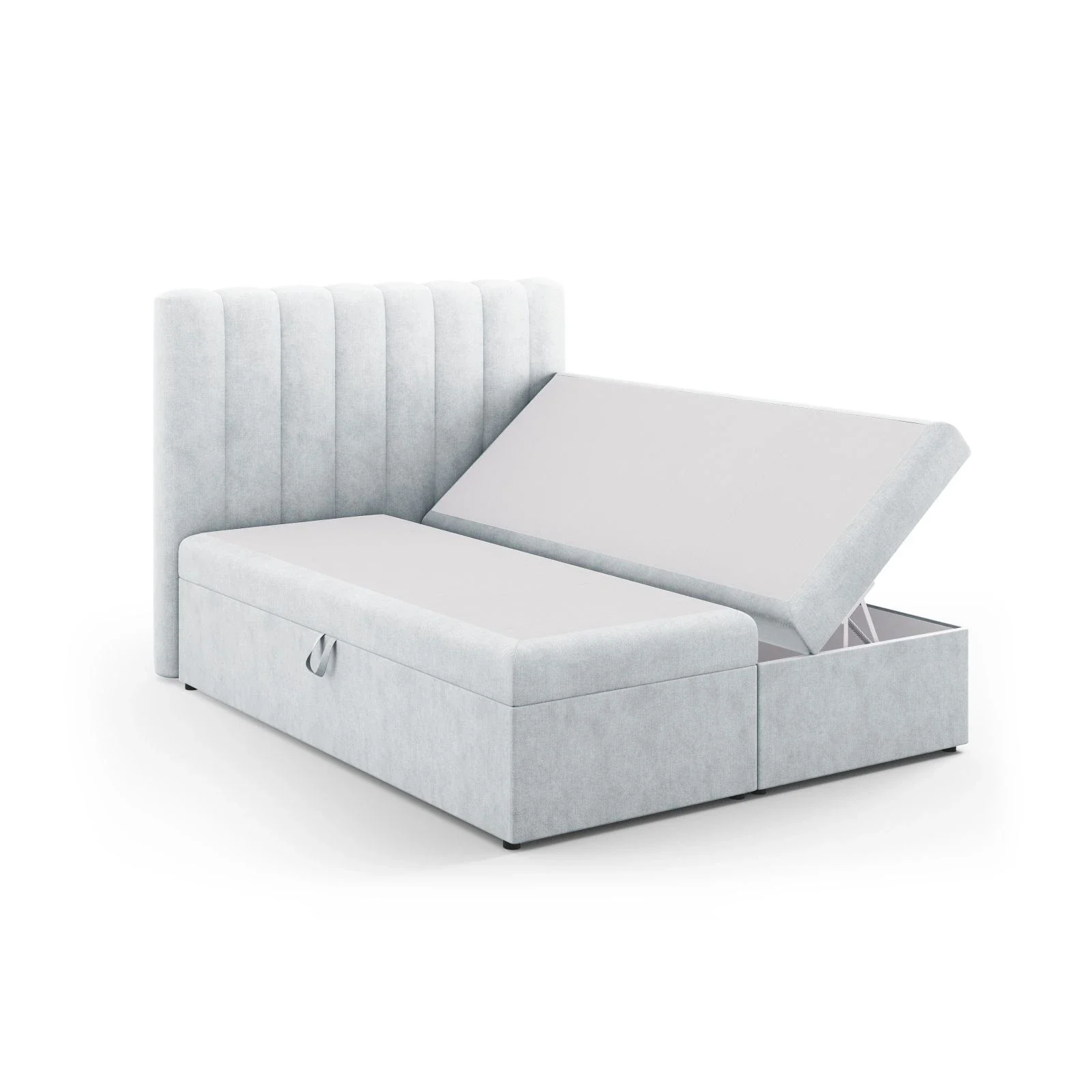 Kelp Boxspringbett mit Stauraum und Kopfteil in Samt oder Strukturstoff, 160x200 cm - Image 9