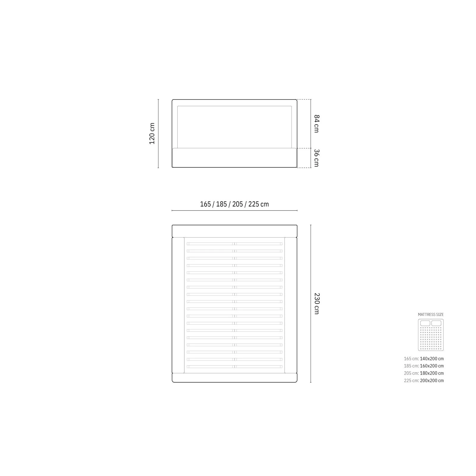 Kemer Bett mit Kopfteil und Stauraum aus Boucle oder Strukturstoff, 140x200 cm - Image 79