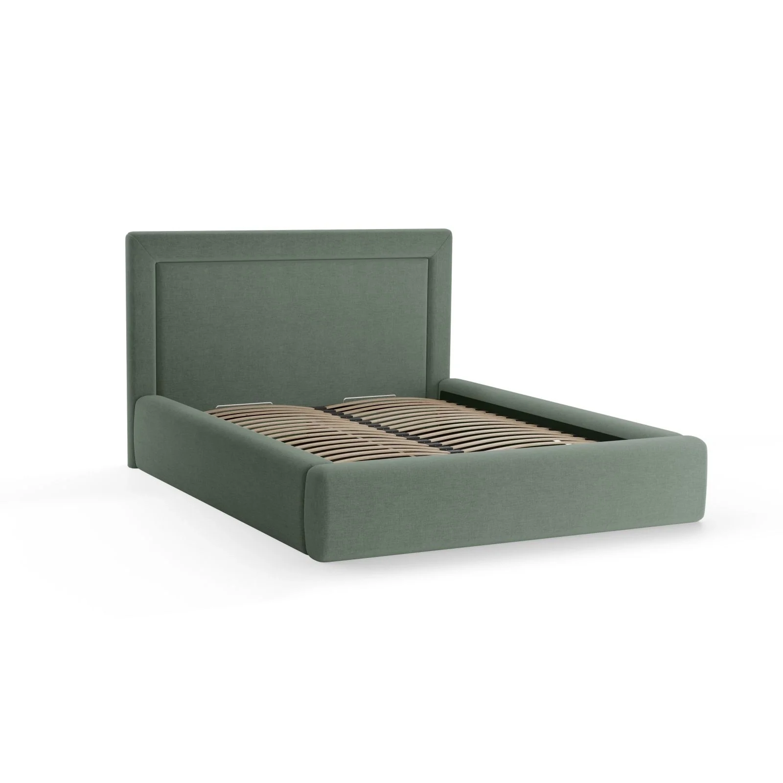 Kemer Bett mit Kopfteil und Stauraum aus Boucle oder Strukturstoff, 160x200 cm - Image 60