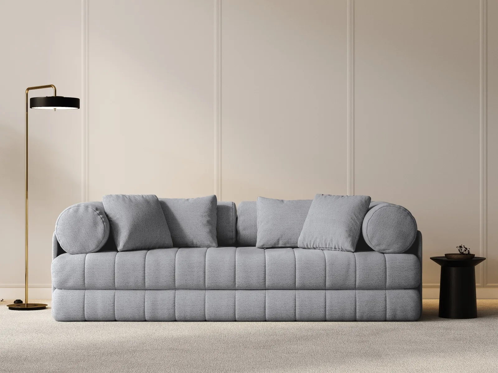 Kemi 3-Sitzer Sofa aus Samt, Boucle oder Chenille, 206x95x70 cm - Image 16