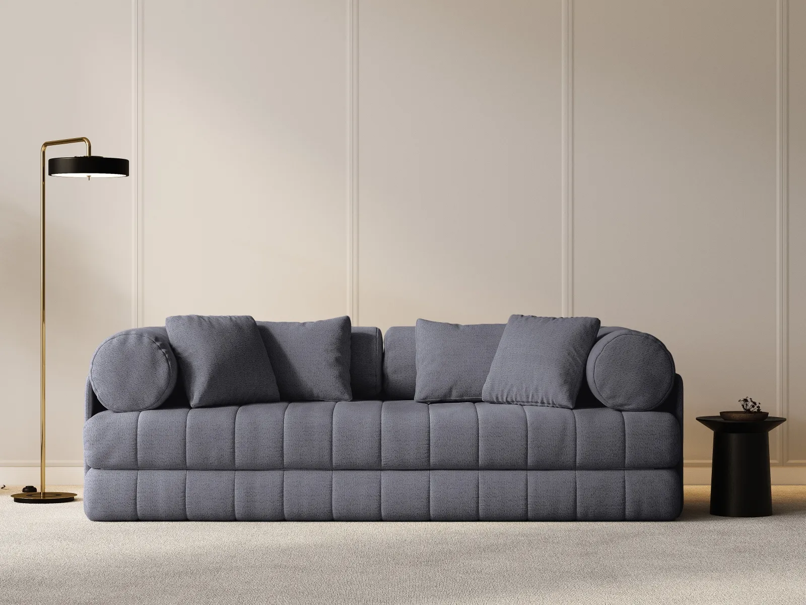 Kemi 3-Sitzer Sofa aus Samt, Boucle oder Chenille, 206x95x70 cm - Image 23