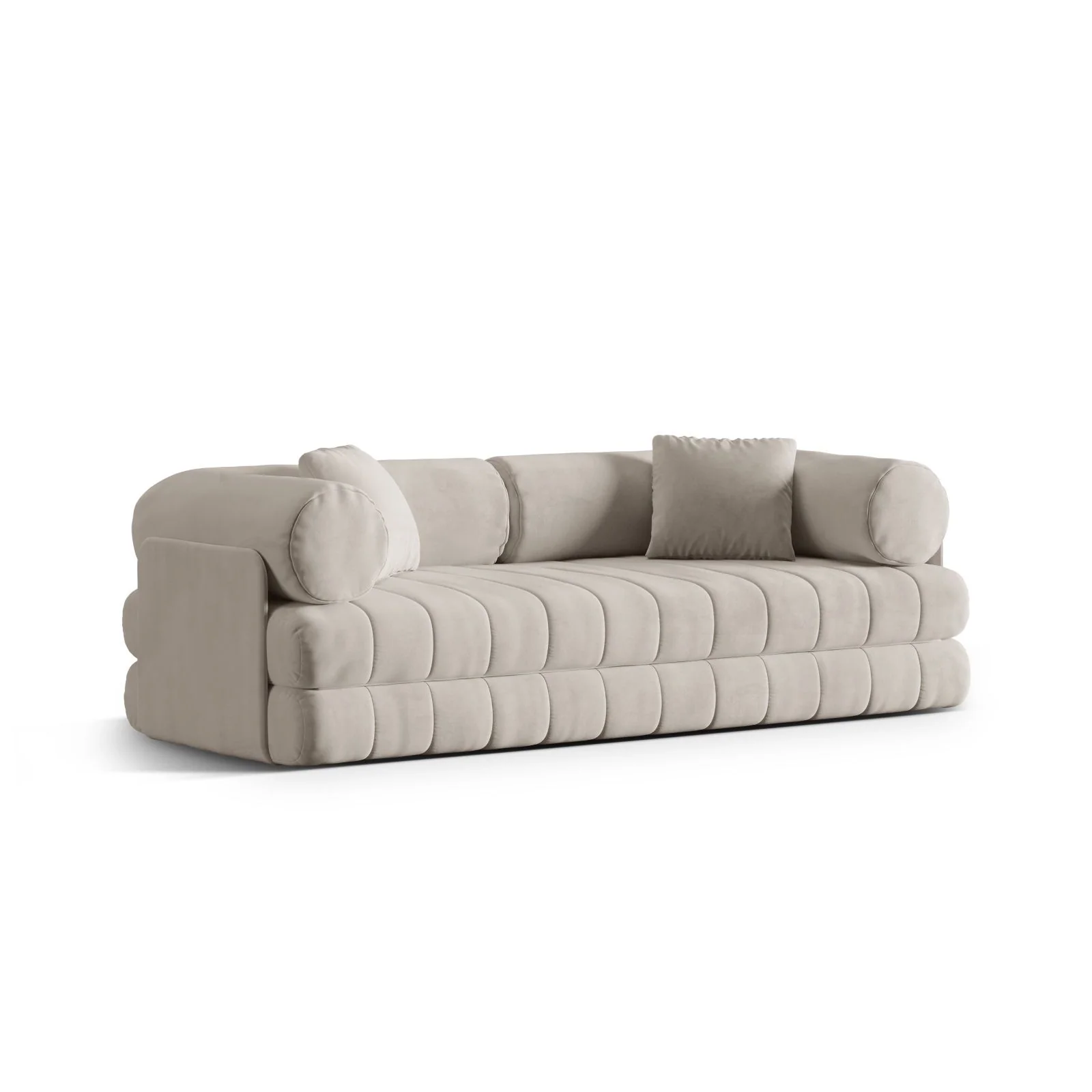 Kemi 3-Sitzer Sofa aus Samt, Boucle oder Chenille, 206x95x70 cm - Image 32