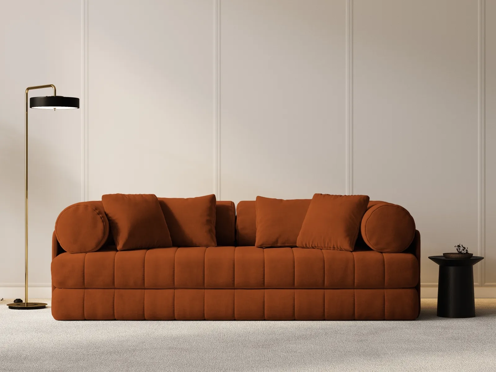 Kemi 3-Sitzer Sofa aus Samt, Boucle oder Chenille, 206x95x70 cm - Image 51