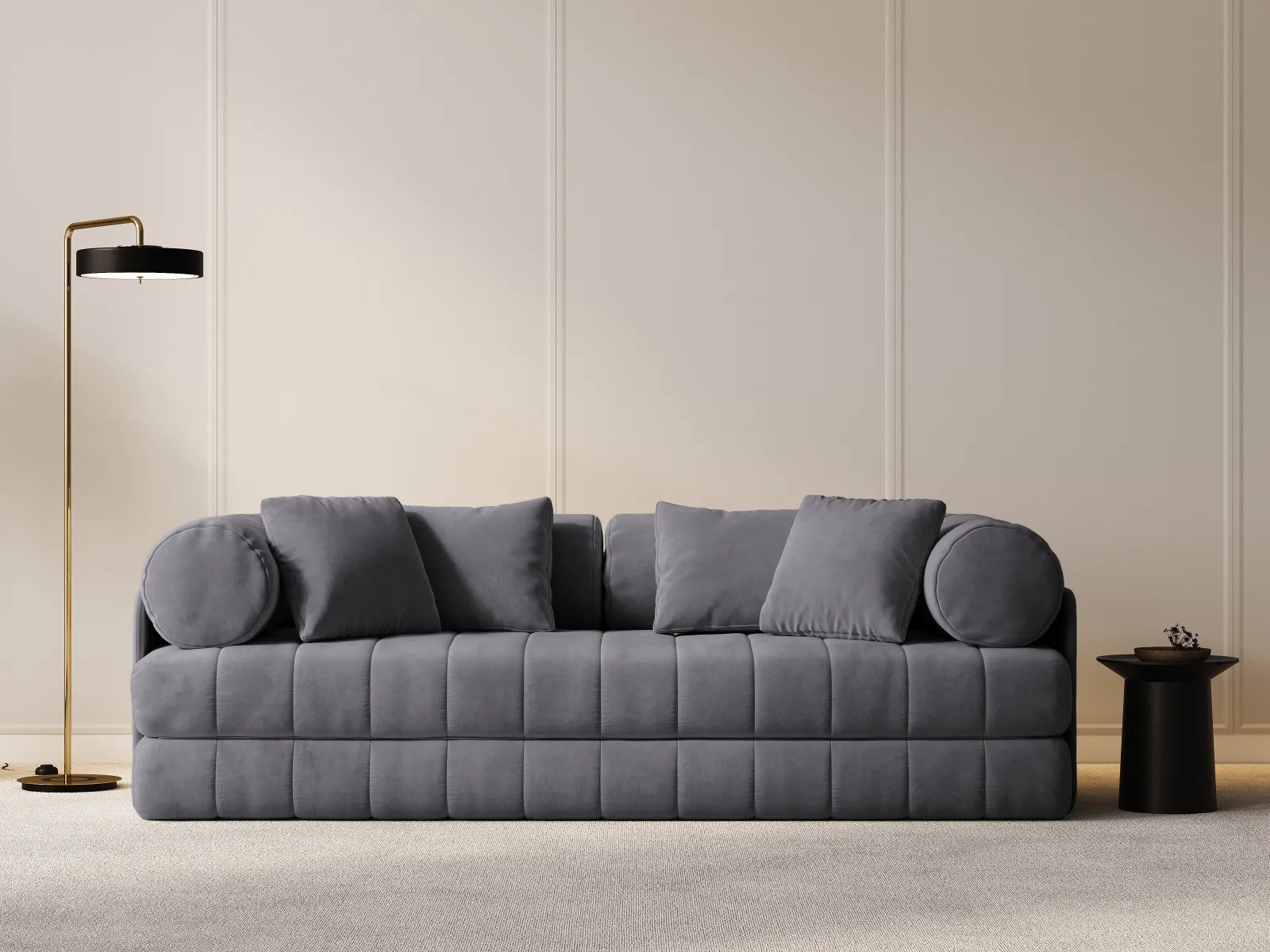Kemi 3-Sitzer Sofa aus Samt, Boucle oder Chenille, 206x95x70 cm - Image 65