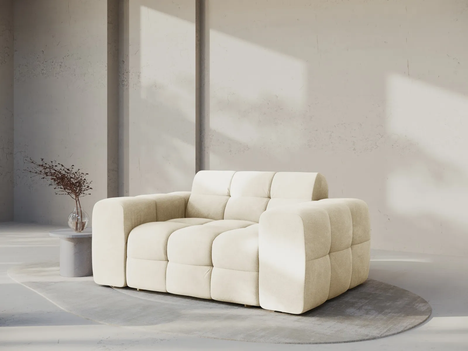 Kendal 2-Sitzer Sofa mit Bezug aus Samt oder Strukturstoff, 156x103 cm - Image 62